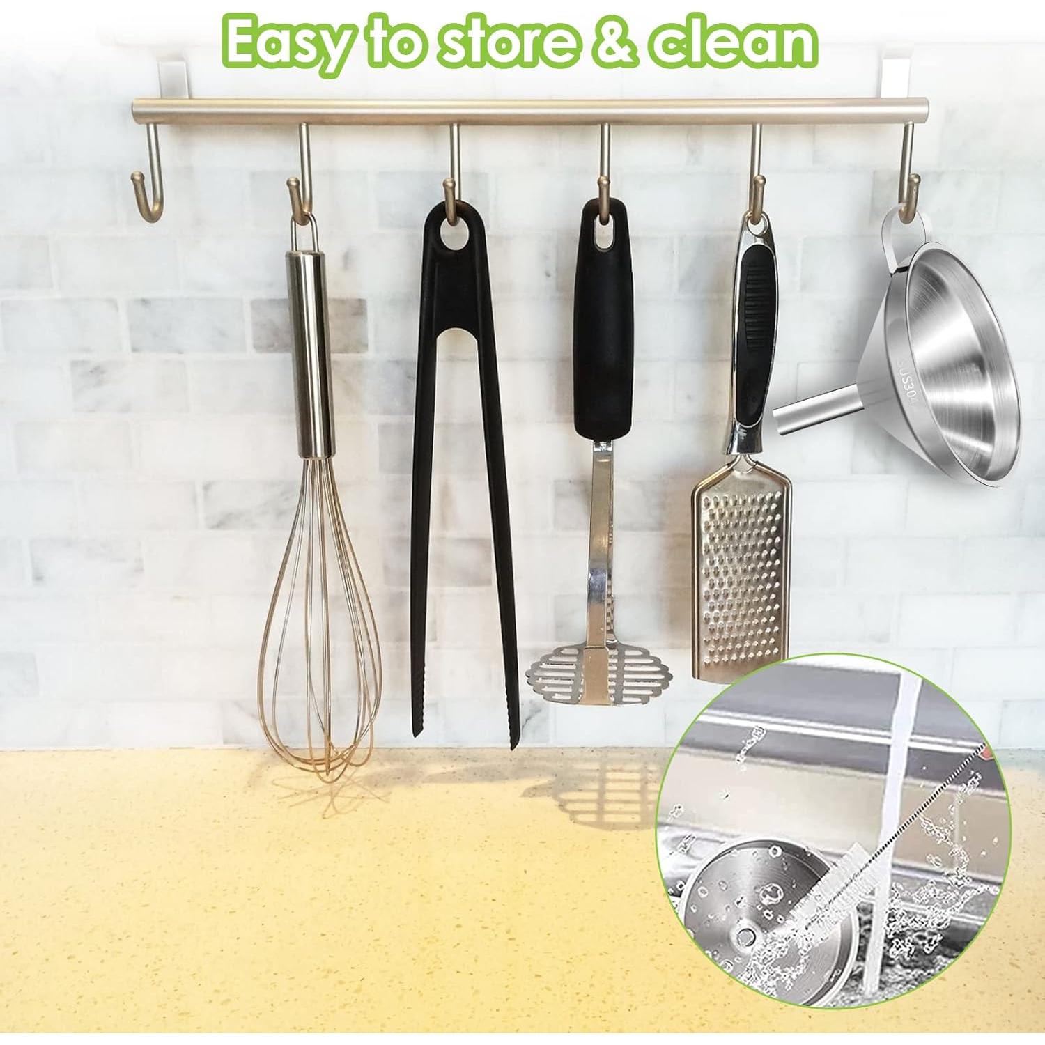 Embudo de Acero Inoxidable Ecurfu 10.9 cm con Colador Desmontable