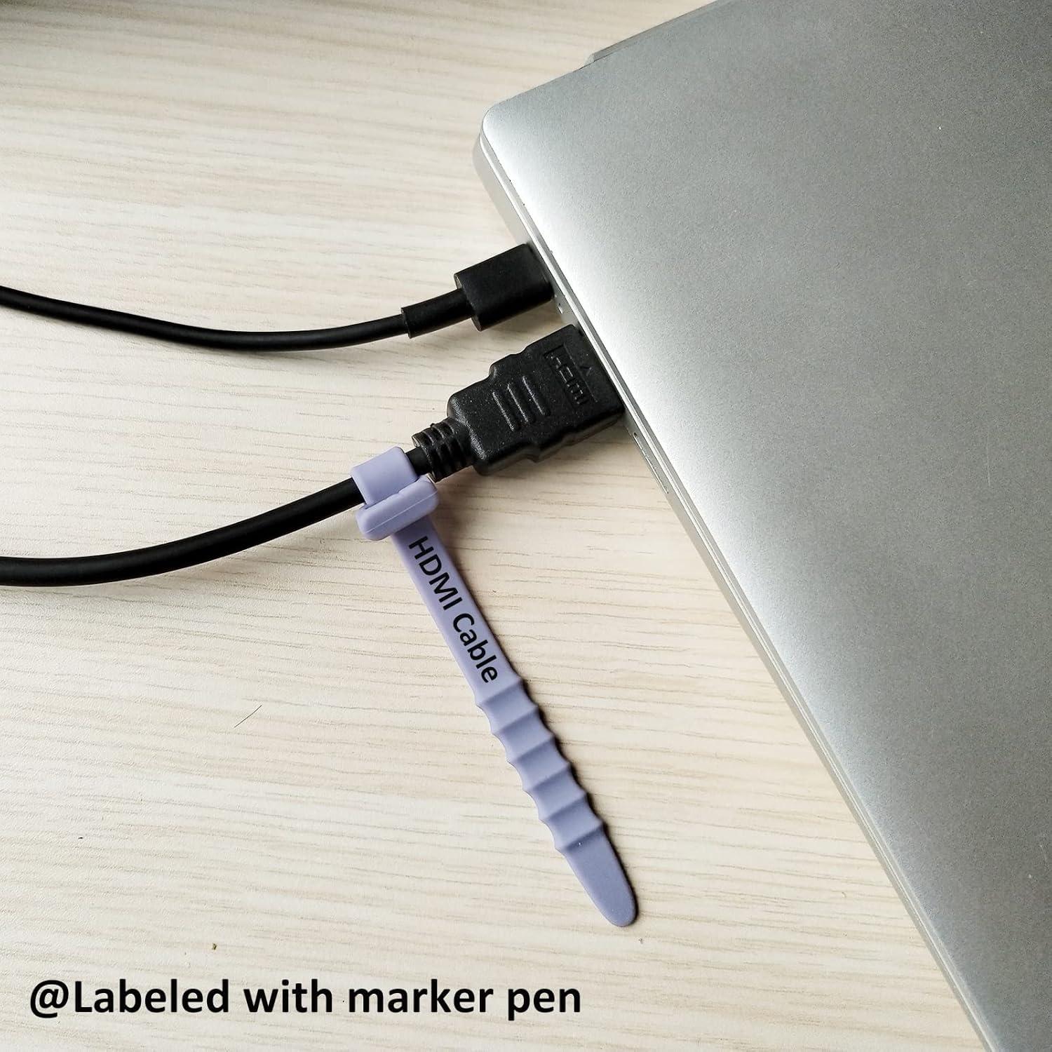 Bridas de Silicona GELIAL Reutilizables 10 Pcs Negras 11.43 y 18.03 cm