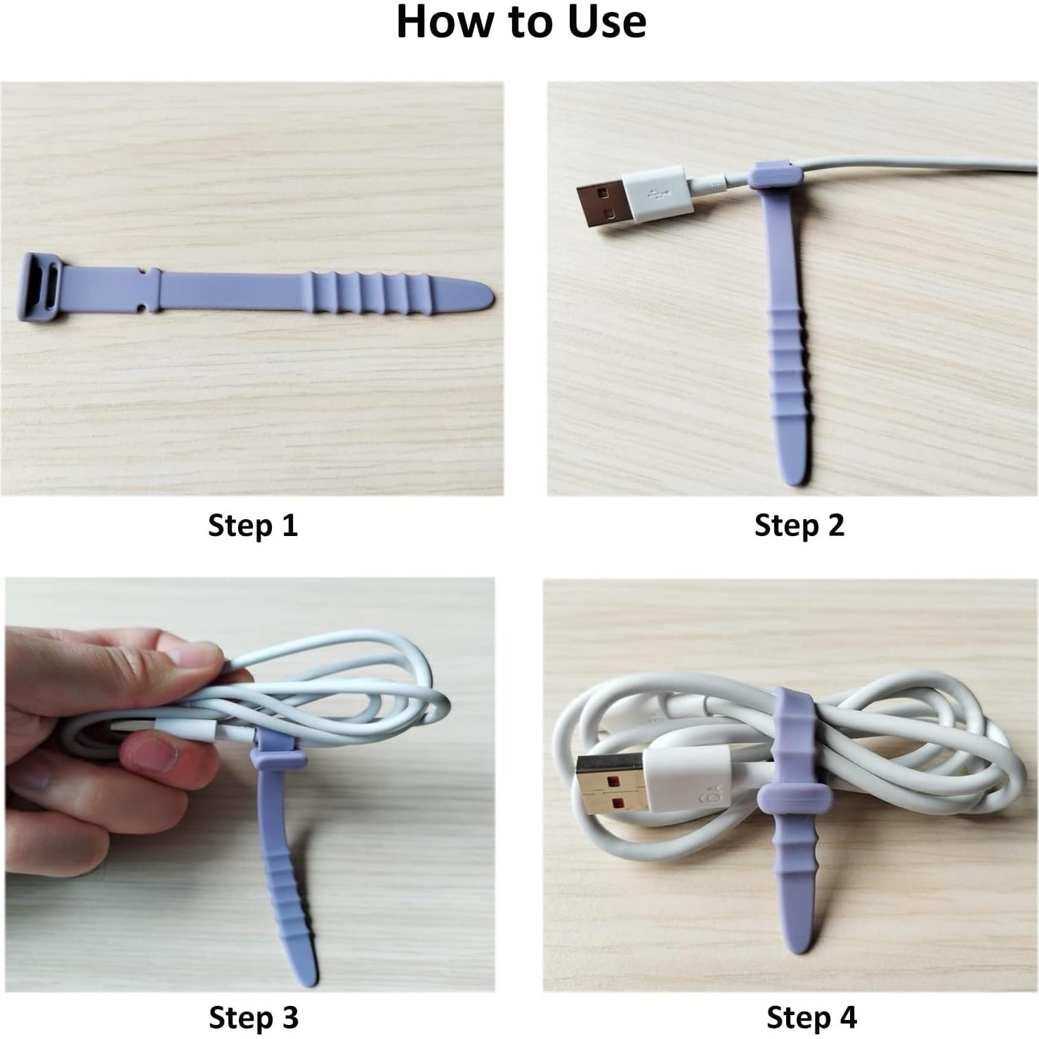 Bridas de Silicona GELIAL Reutilizables 10 Pcs Negras 11.43 y 18.03 cm