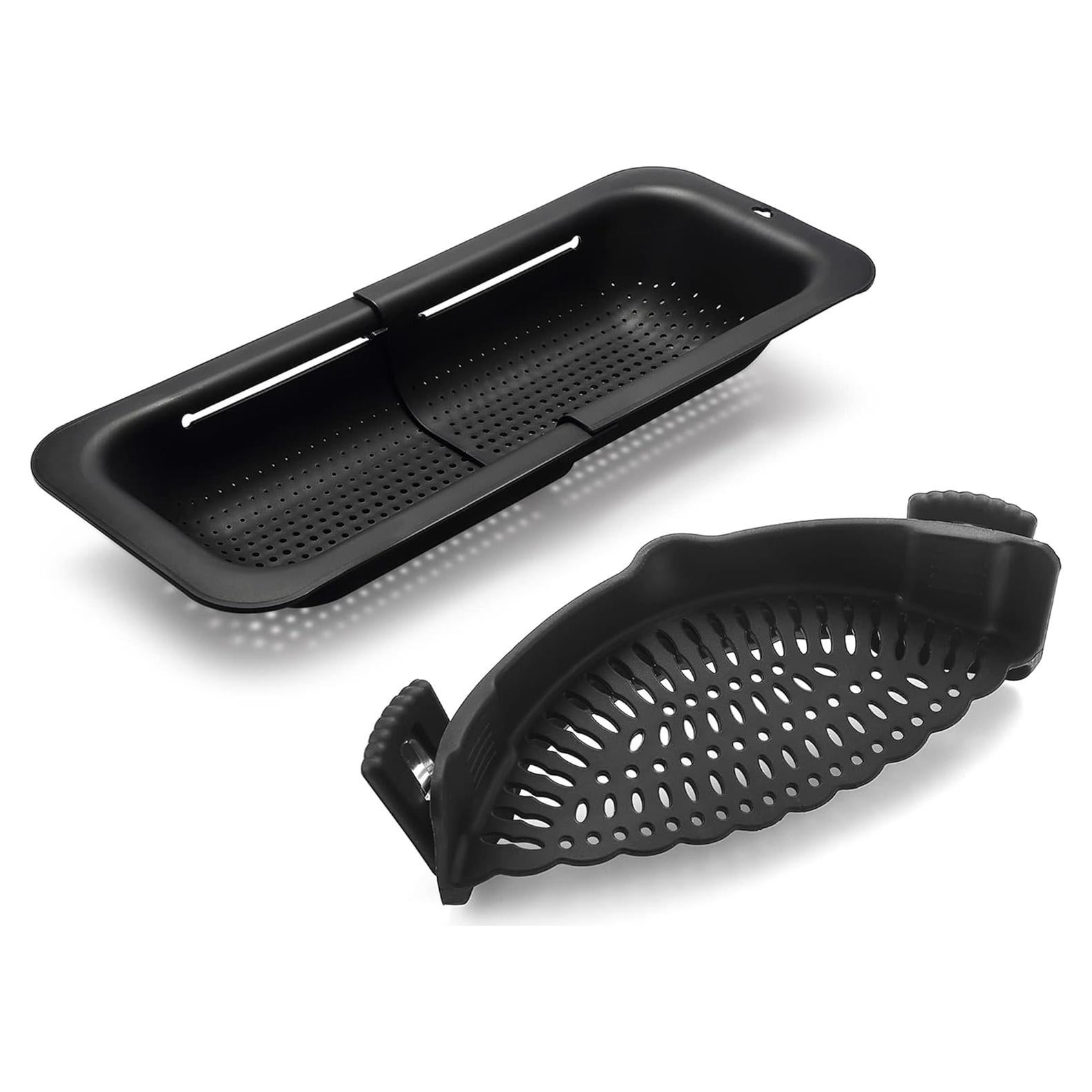 Colador Ajustable de Silicona Domonic Home Negro 36.8-49.5cm