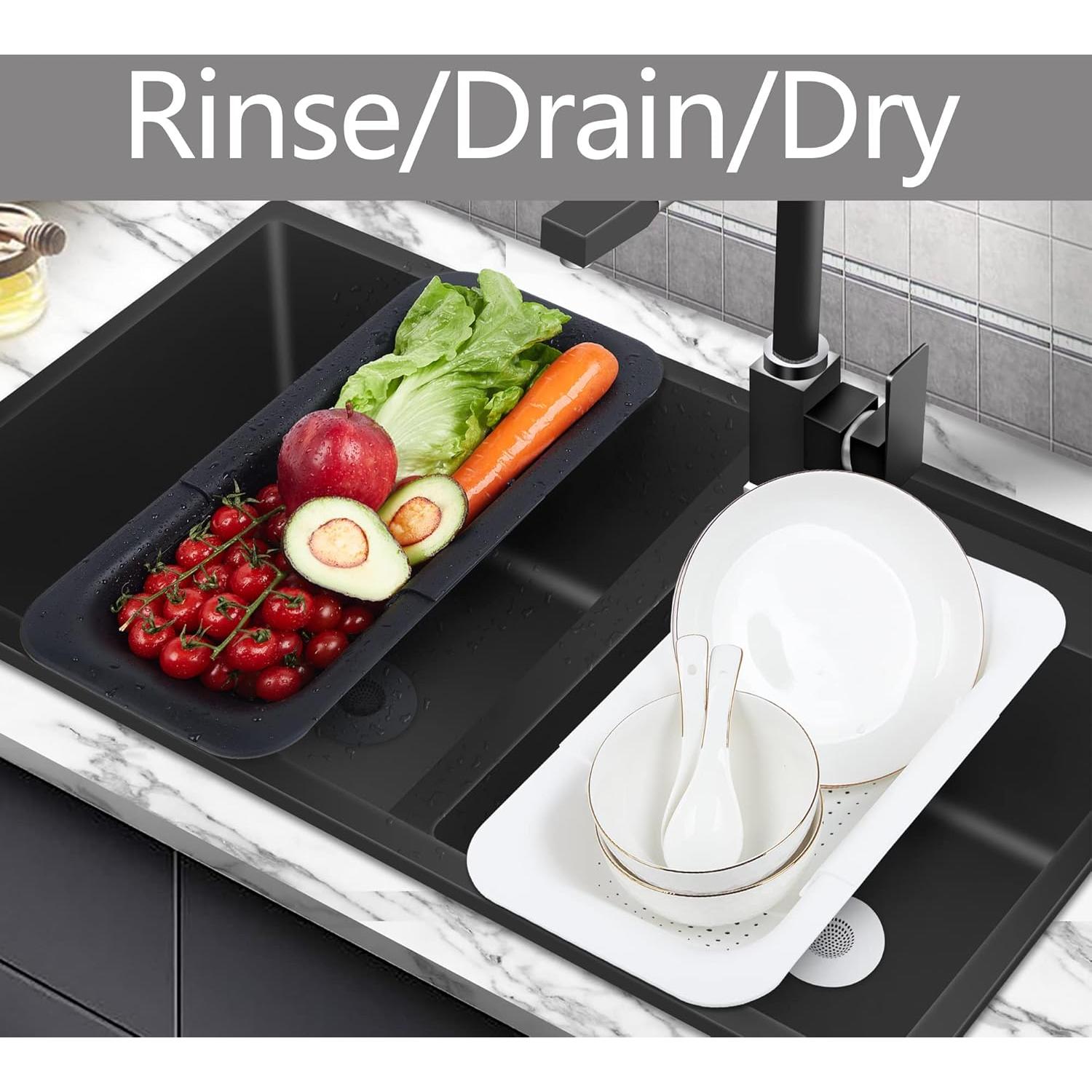 Colador Ajustable de Silicona Domonic Home Negro 36.8-49.5cm