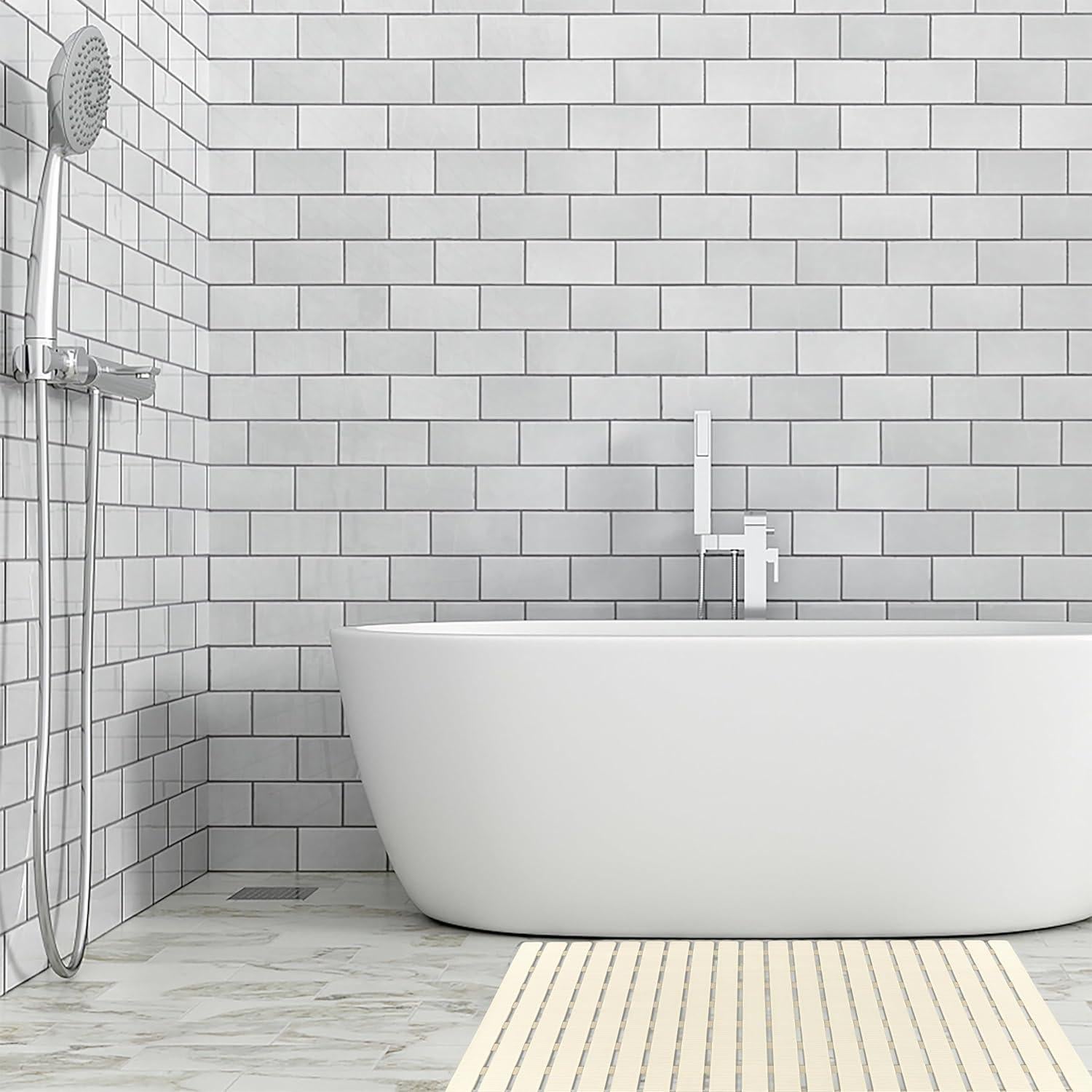 Alfombrilla de Ducha Antideslizante BEMISO 70x40 cm Beige