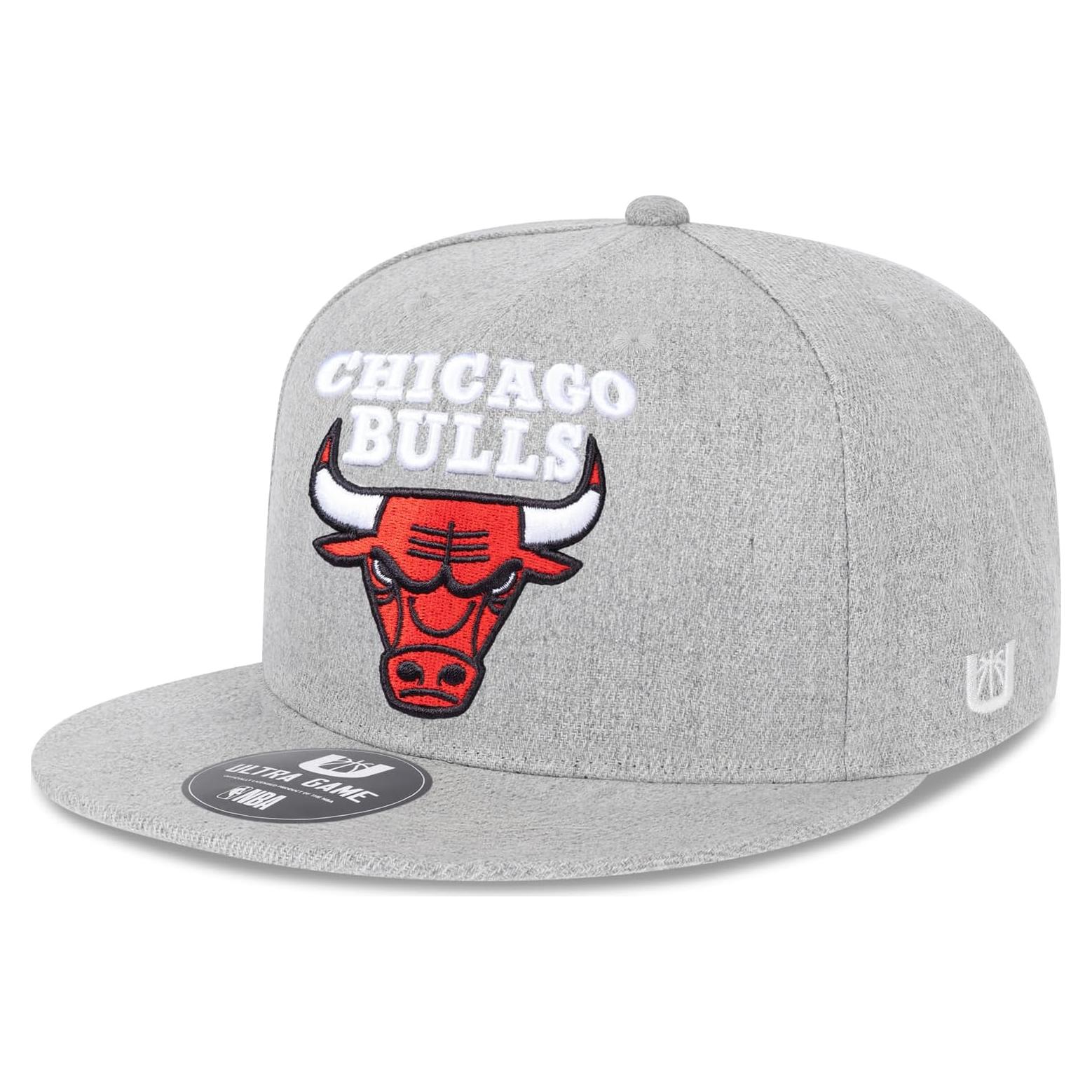 Gorro de Béisbol Ultra Game NBA Chicago Bulls Gris