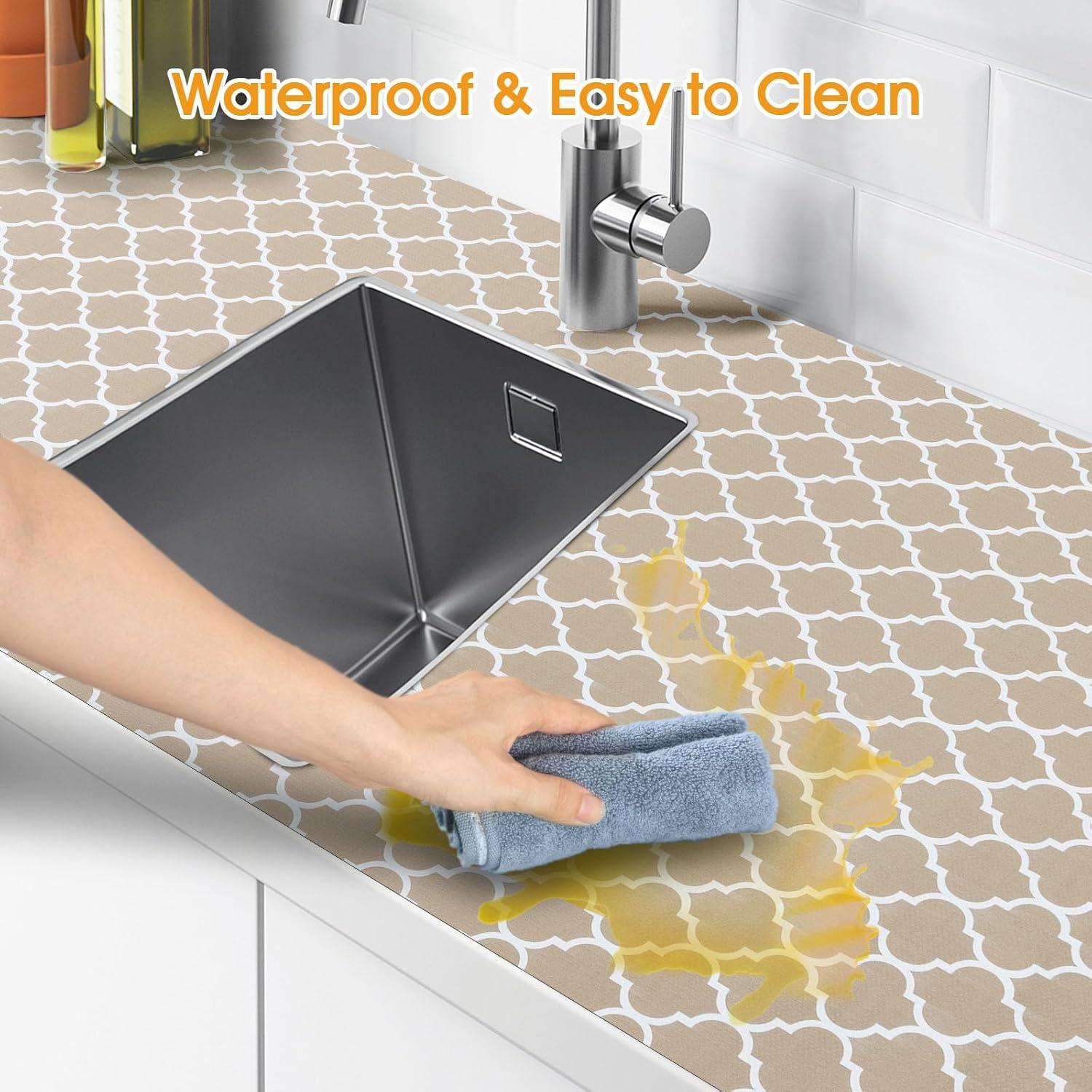 Forro de Estante Antideslizante Shinlendid Beige 30.48x299.72 cm