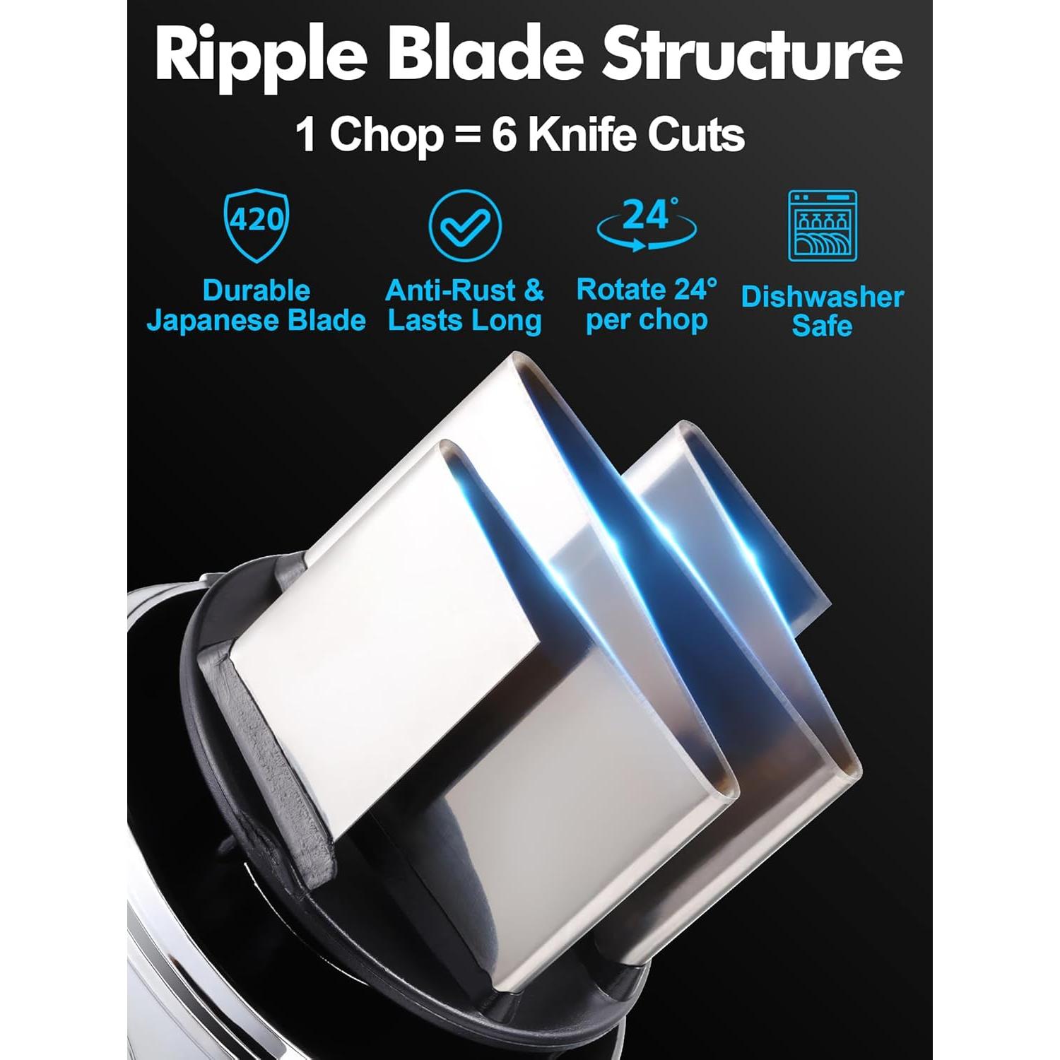 Picador Manual de Alimentos GDL - Acero Inoxidable, Negro