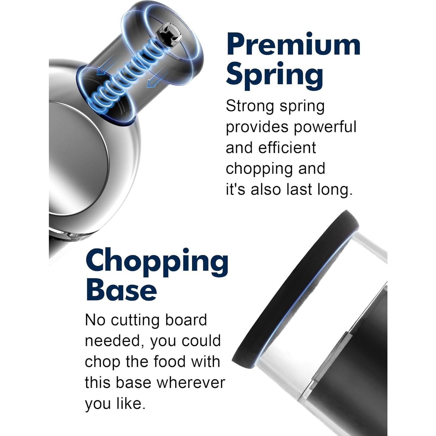 Picador Manual de Alimentos GDL - Acero Inoxidable, Negro