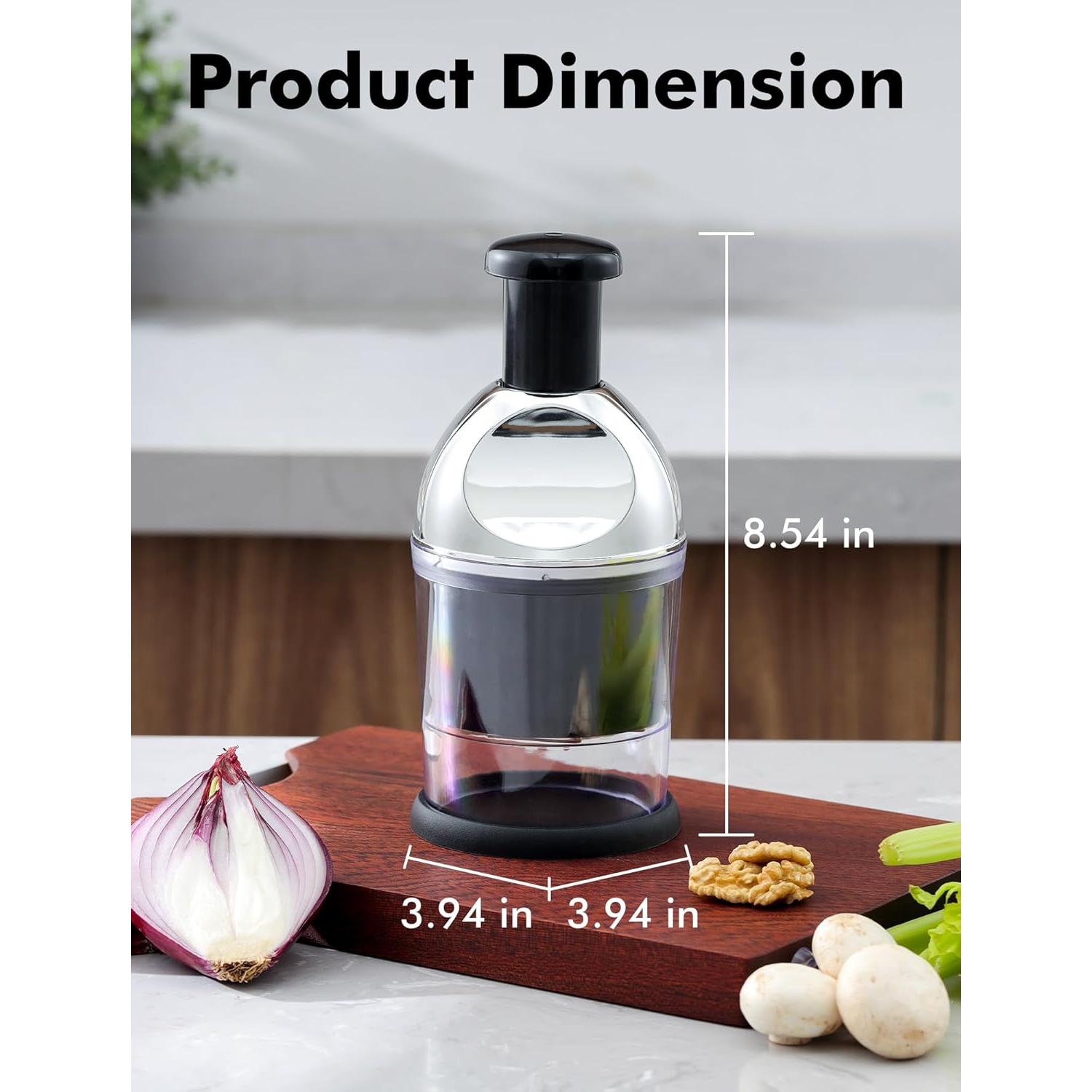 Picador Manual de Alimentos GDL - Acero Inoxidable, Negro