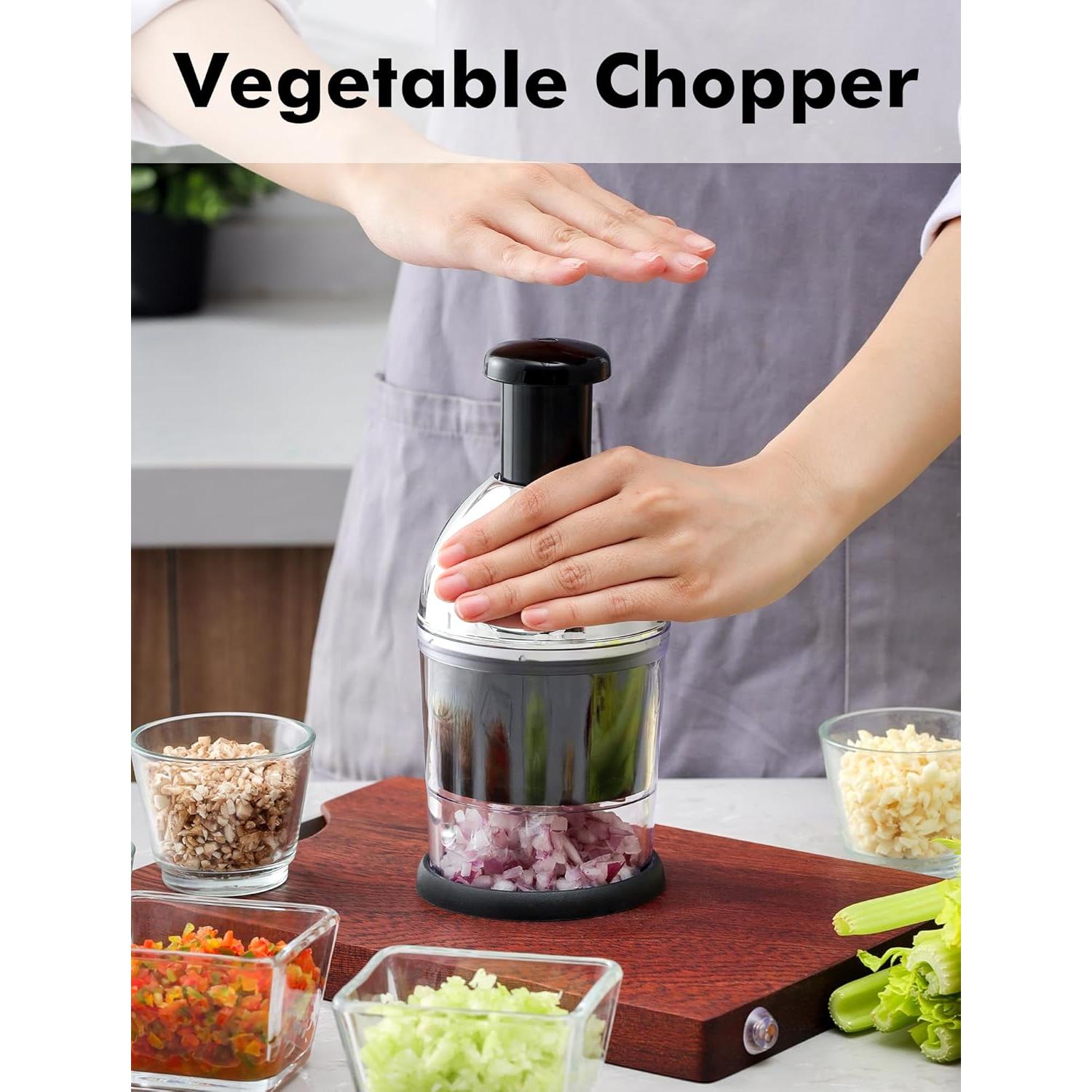 Picador Manual de Alimentos GDL - Acero Inoxidable, Negro