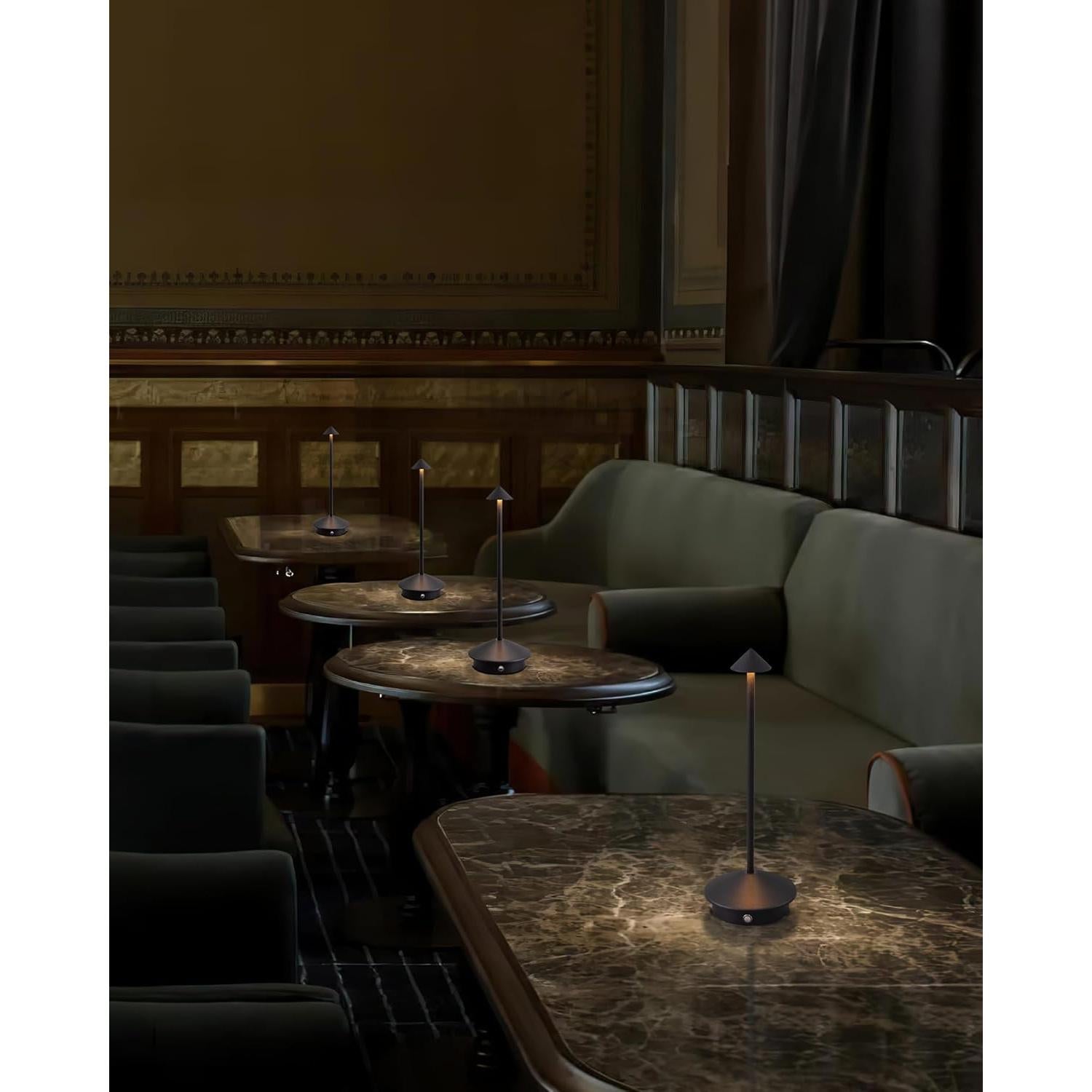 Juego de 2 Lámparas de Mesa Inalámbricas LED 5000mAh Negro