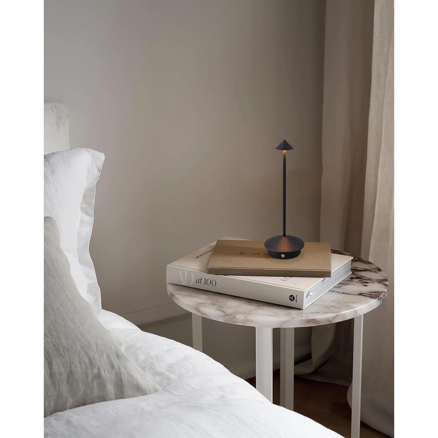 Juego de 2 Lámparas de Mesa Inalámbricas LED 5000mAh Negro