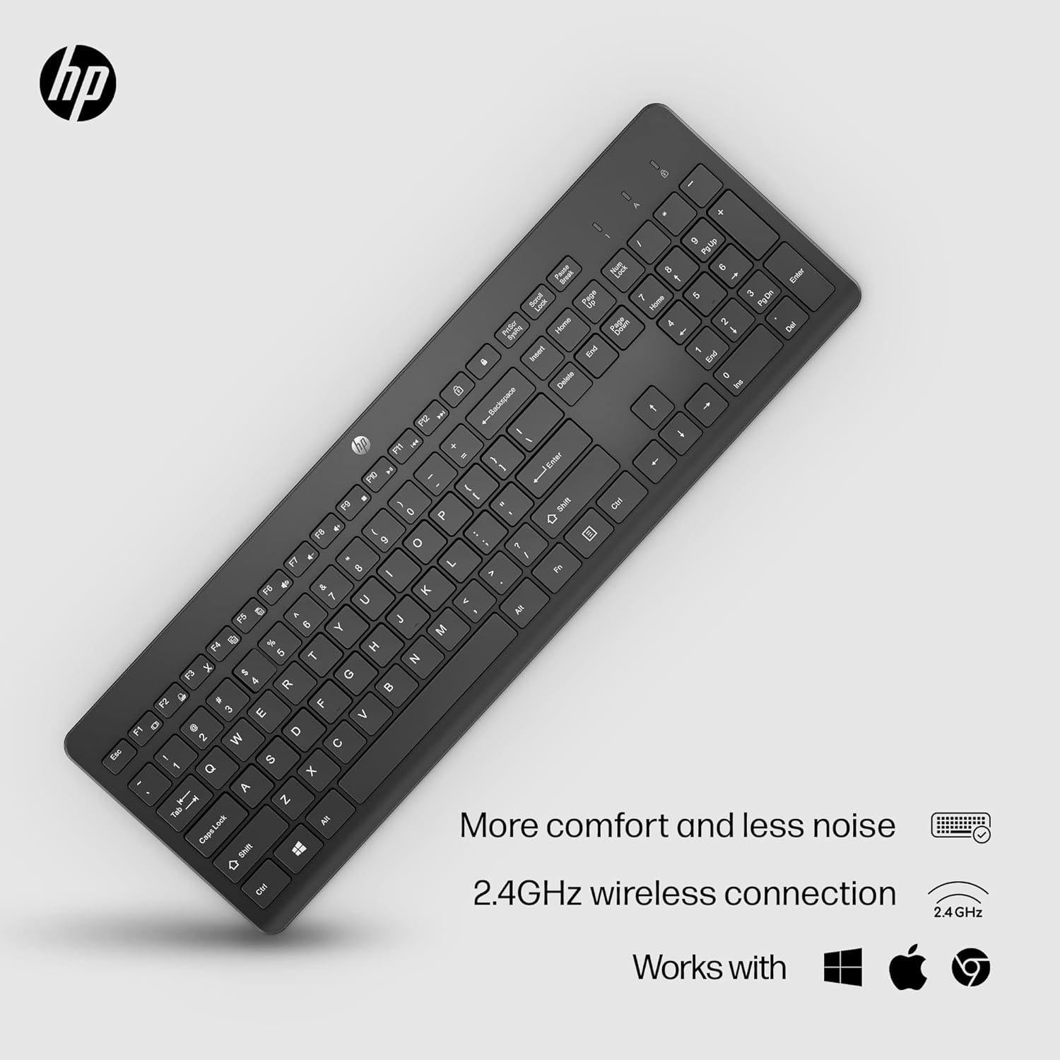 Teclado Inalámbrico HP 230 - Diseño Silencioso y Ergonomía