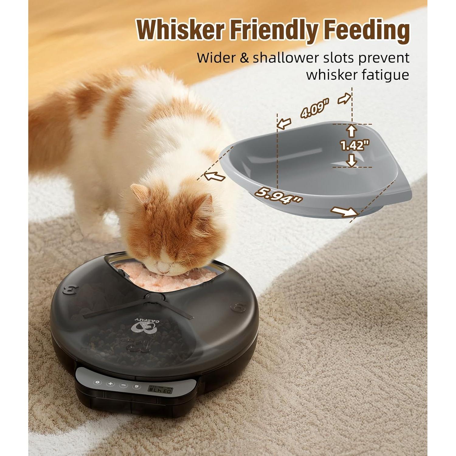 Dispensador Automático de Comida para Gatos Casfuy F26-L 4 Comidas