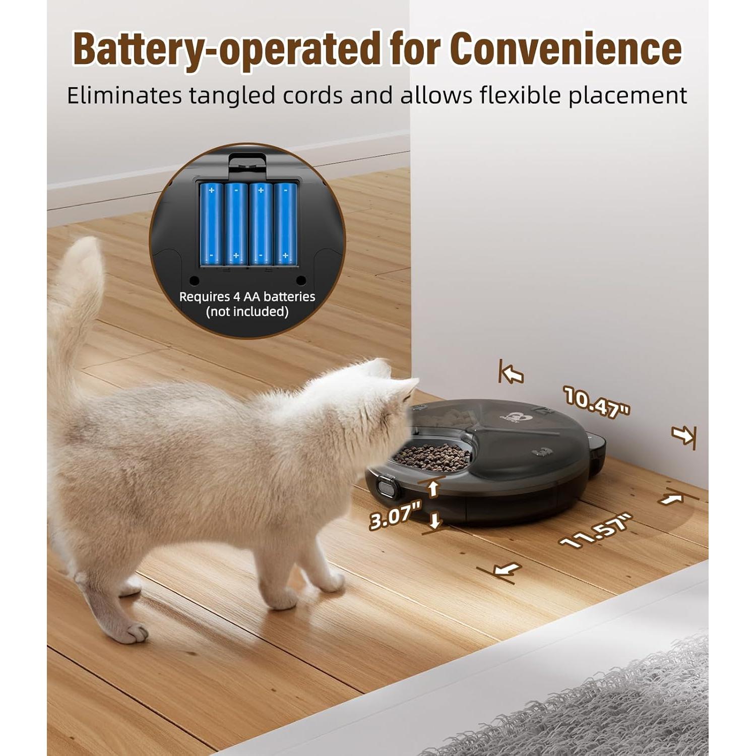 Dispensador Automático de Comida para Gatos Casfuy F26-L 4 Comidas