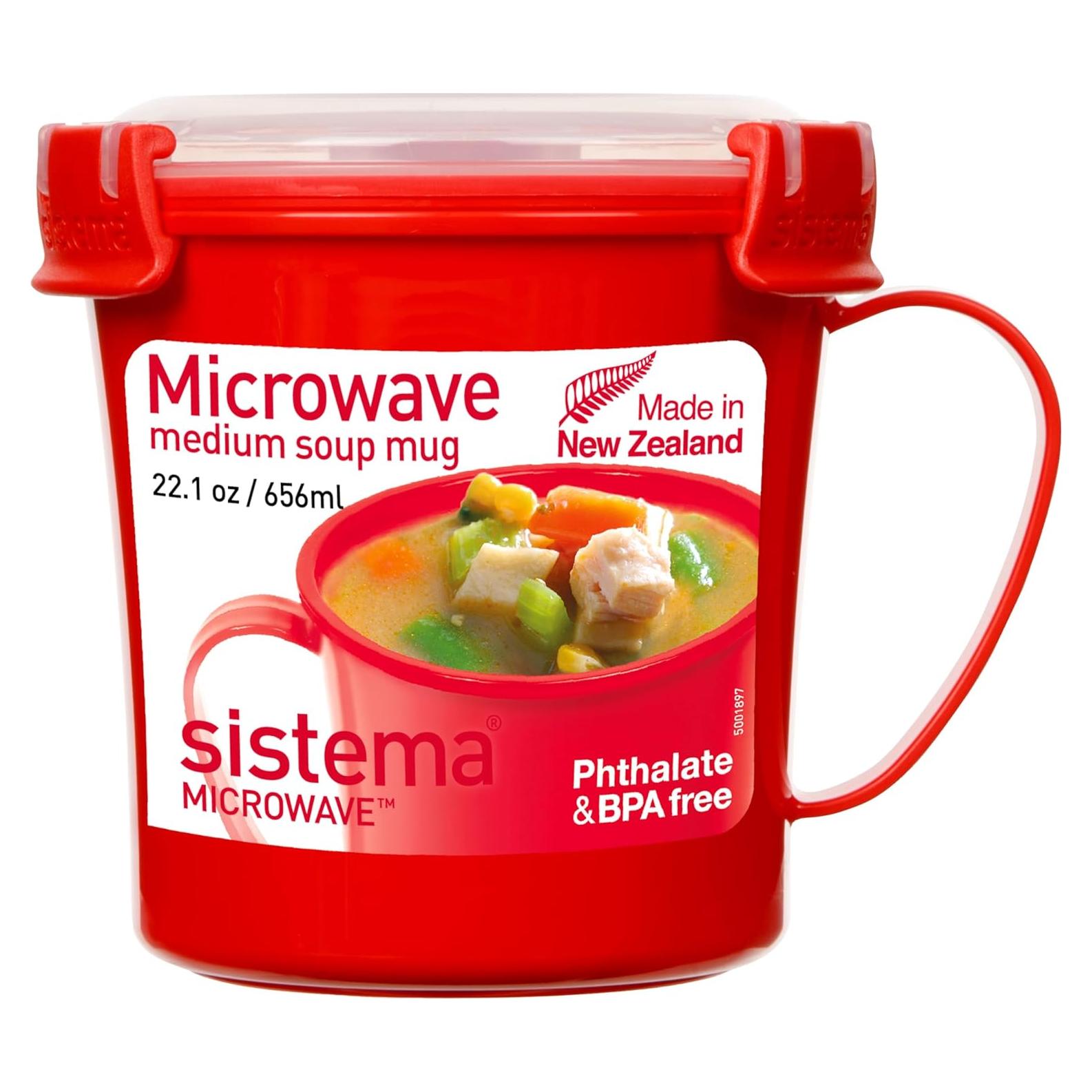 Taza de sopa Sistema 650ml con tapa y ventilación para microondas