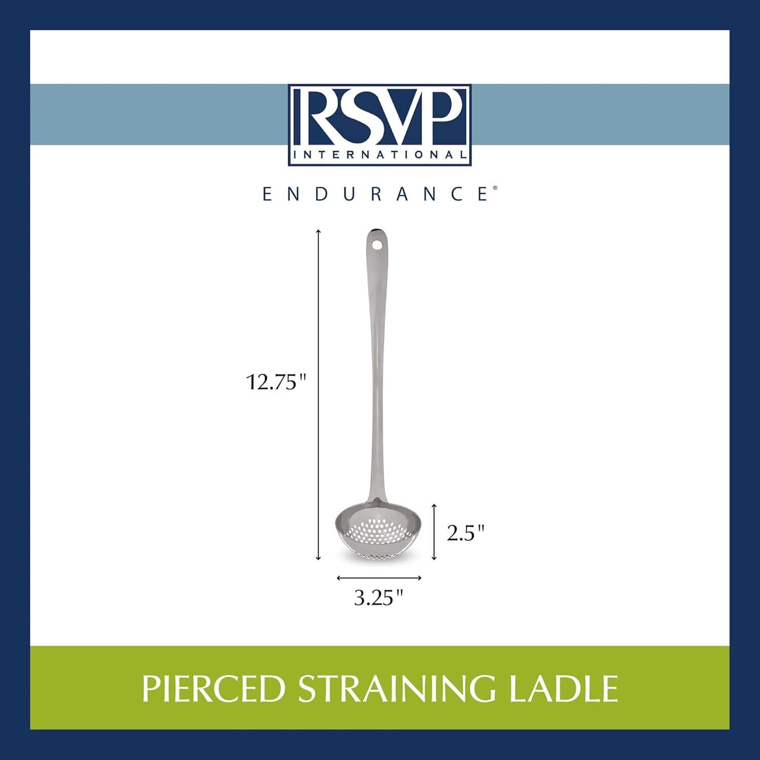 Cucharón Perforado RSVP Internacional Acero Inoxidable 32.4 cm