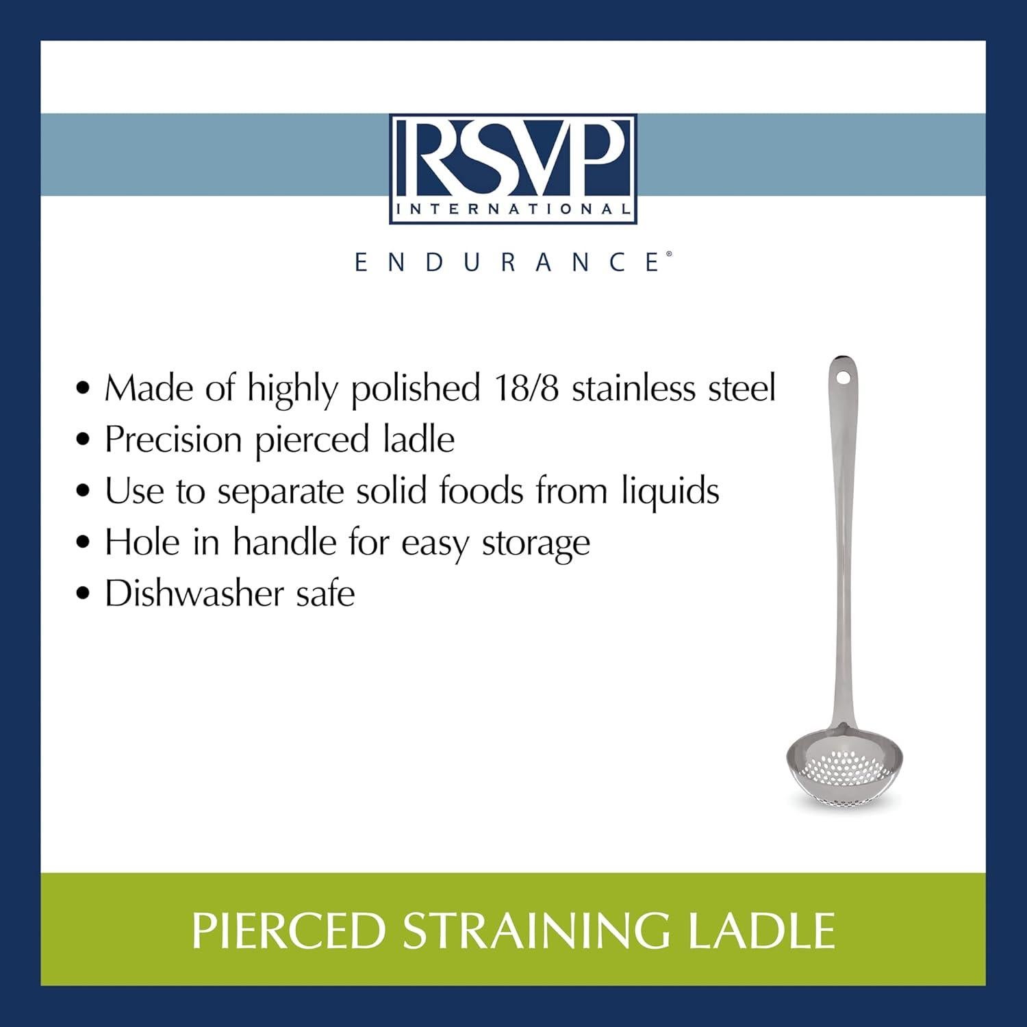 Cucharón Perforado RSVP Internacional Acero Inoxidable 32.4 cm