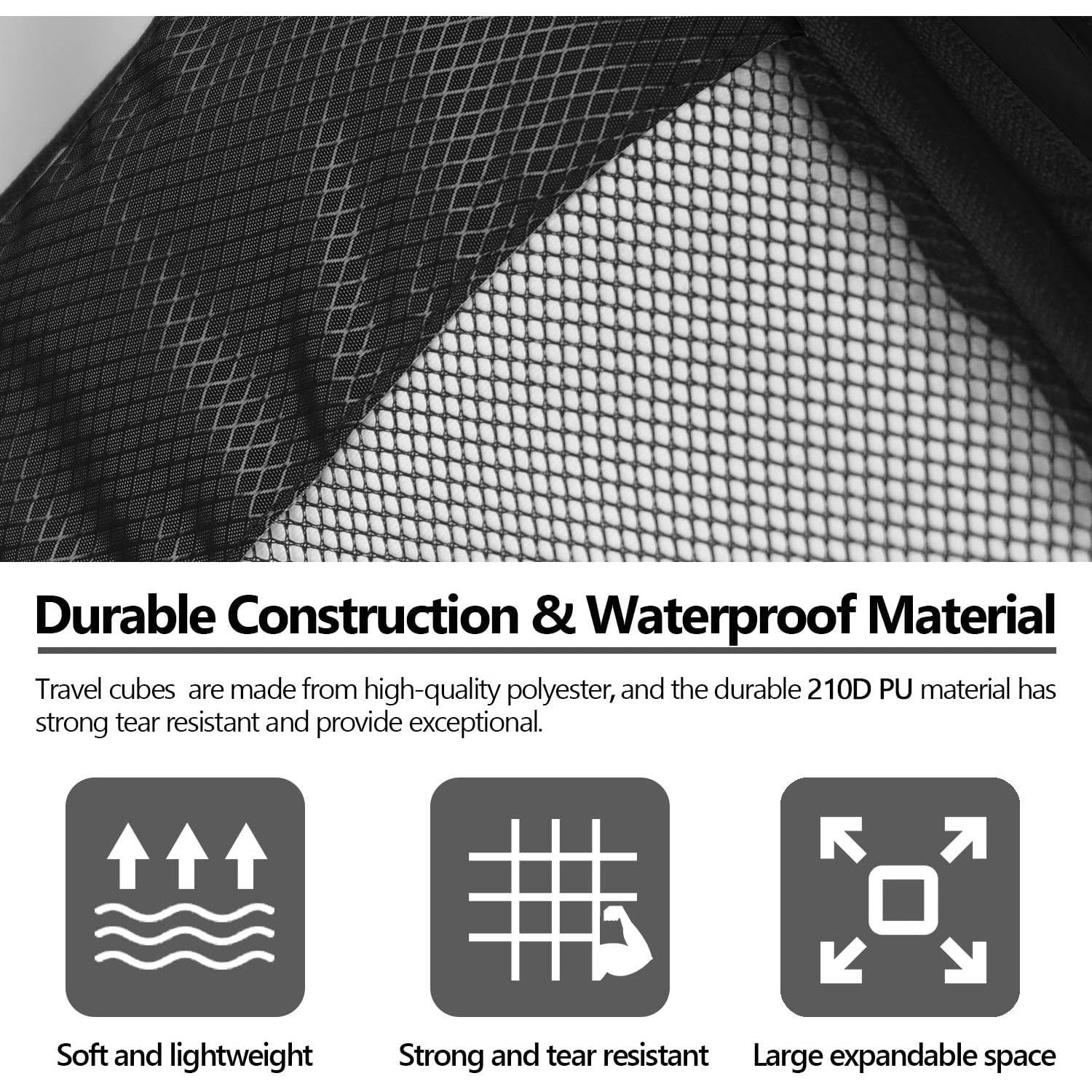 Set de Cubos de Compresión para Maletas 5 Piezas Negro