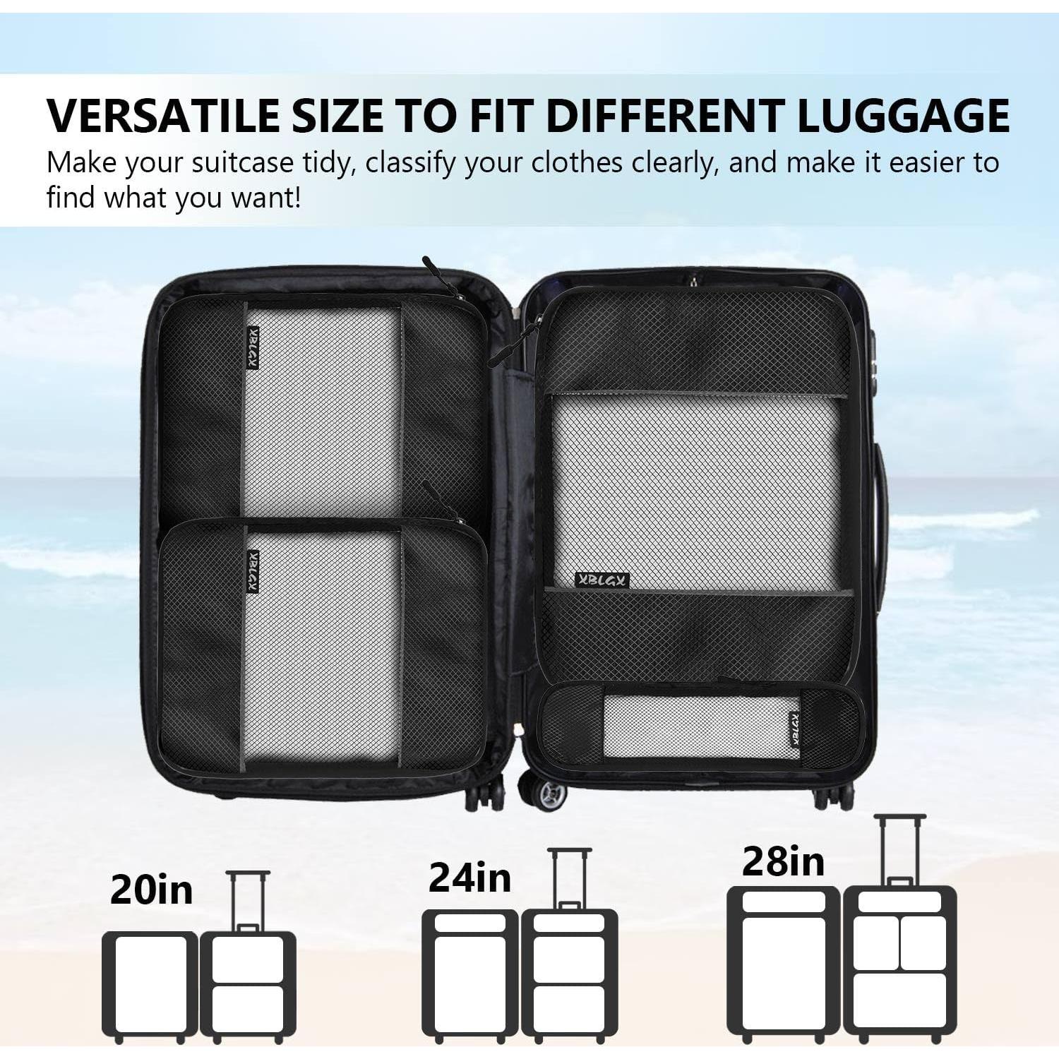 Set de Cubos de Compresión para Maletas 5 Piezas Negro