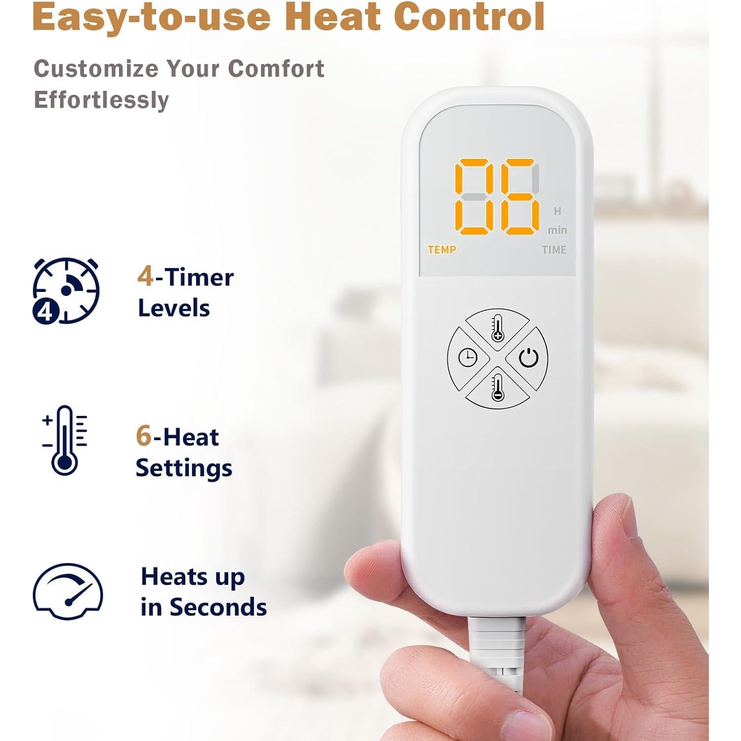 Almohadilla Calefactora Eléctrica Glamigee 30x60cm 6 Niveles
