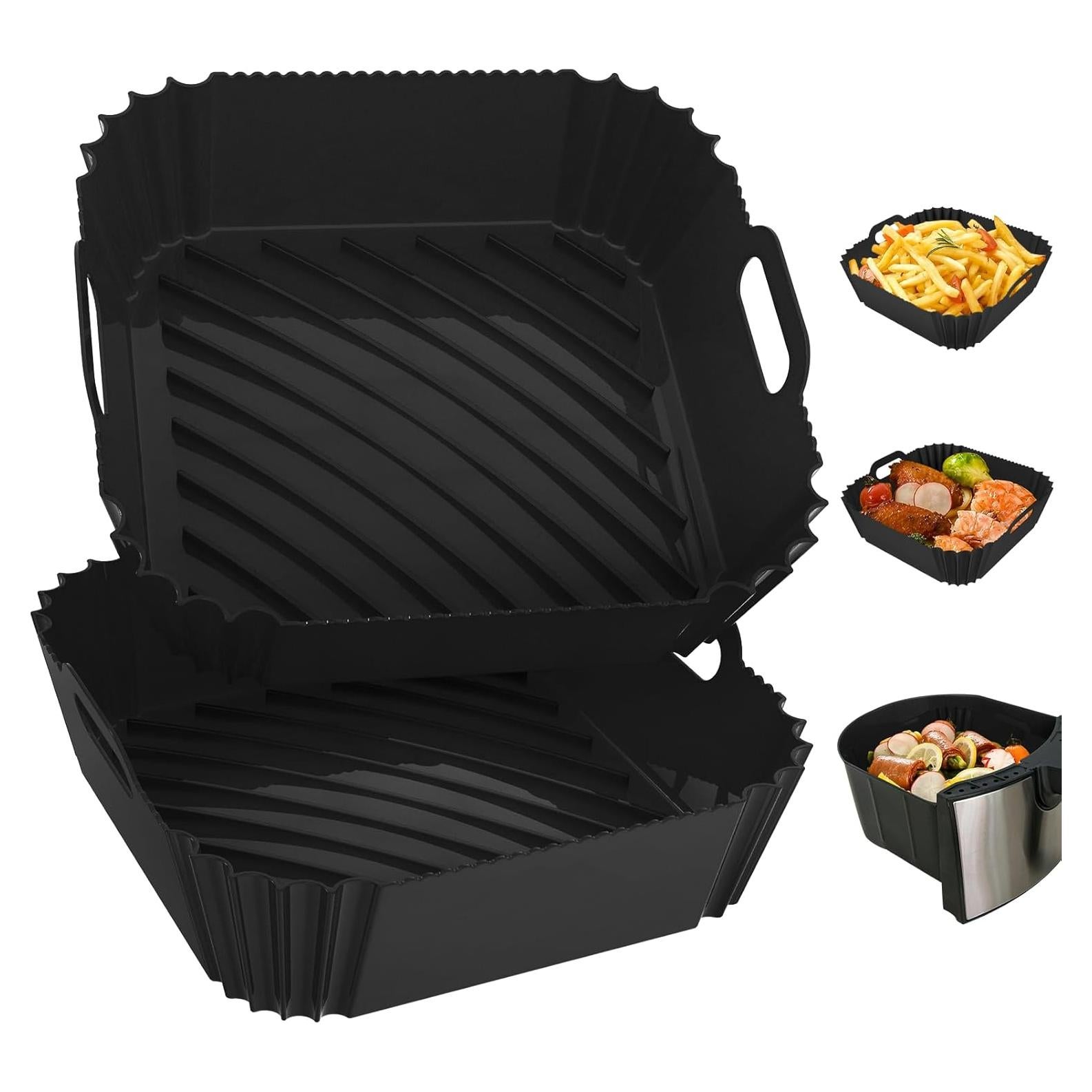 Paquete de 2 forros de silicona Seropy 7.1" para freidora 4-7 QT