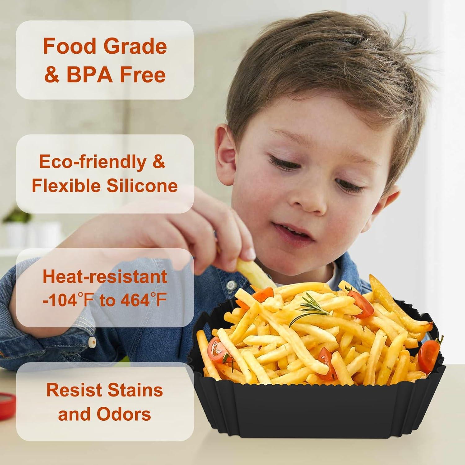 Paquete de 2 forros de silicona Seropy 7.1" para freidora 4-7 QT