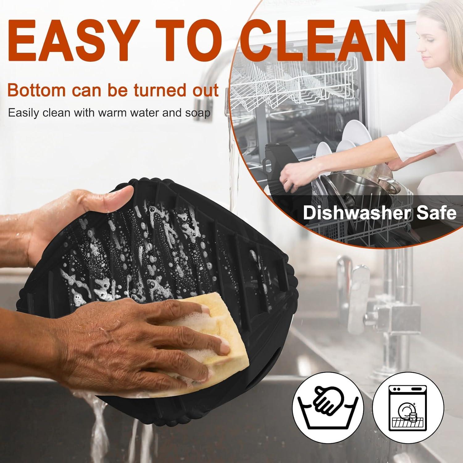 Paquete de 2 forros de silicona Seropy 7.1" para freidora 4-7 QT