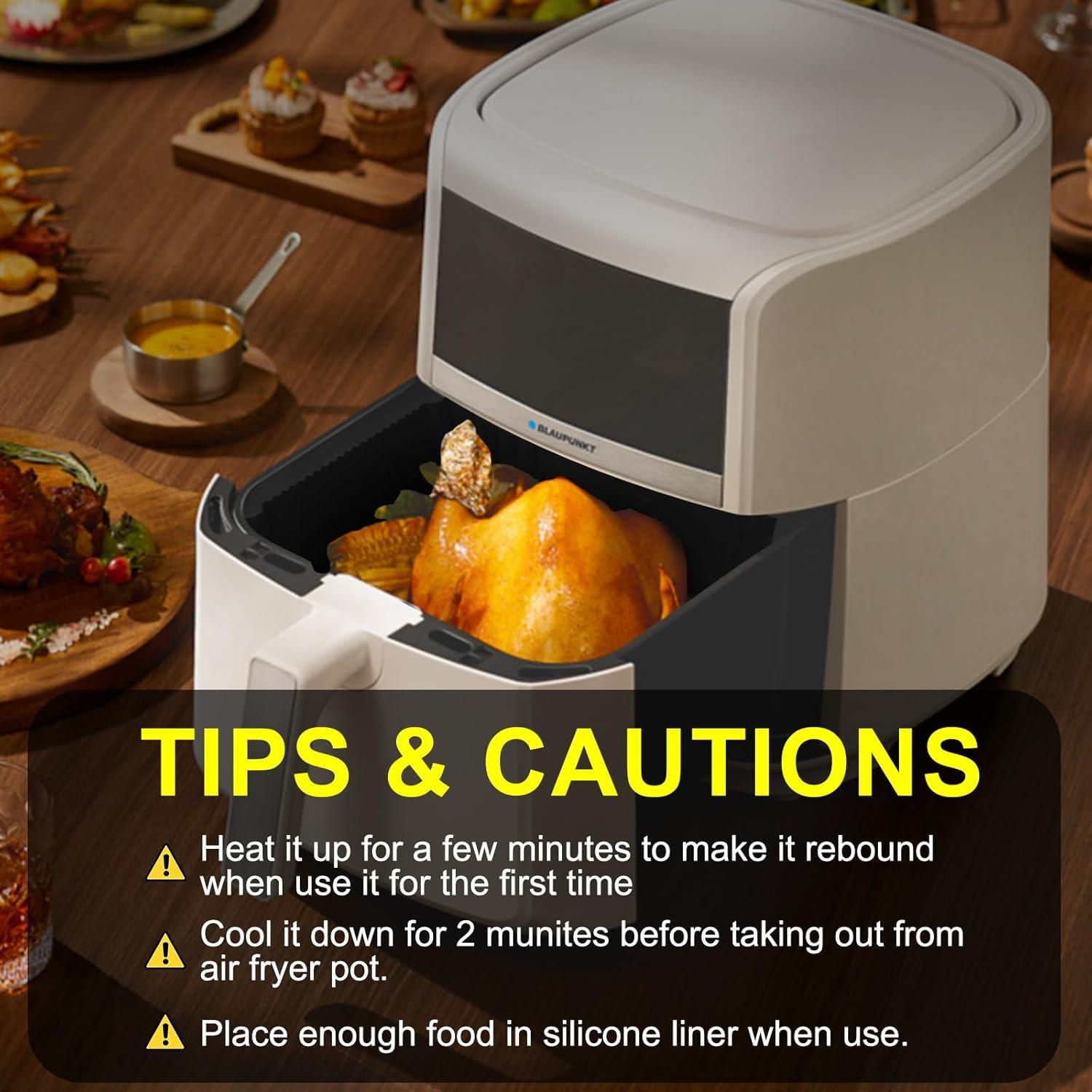 Paquete de 2 forros de silicona Seropy 7.1" para freidora 4-7 QT