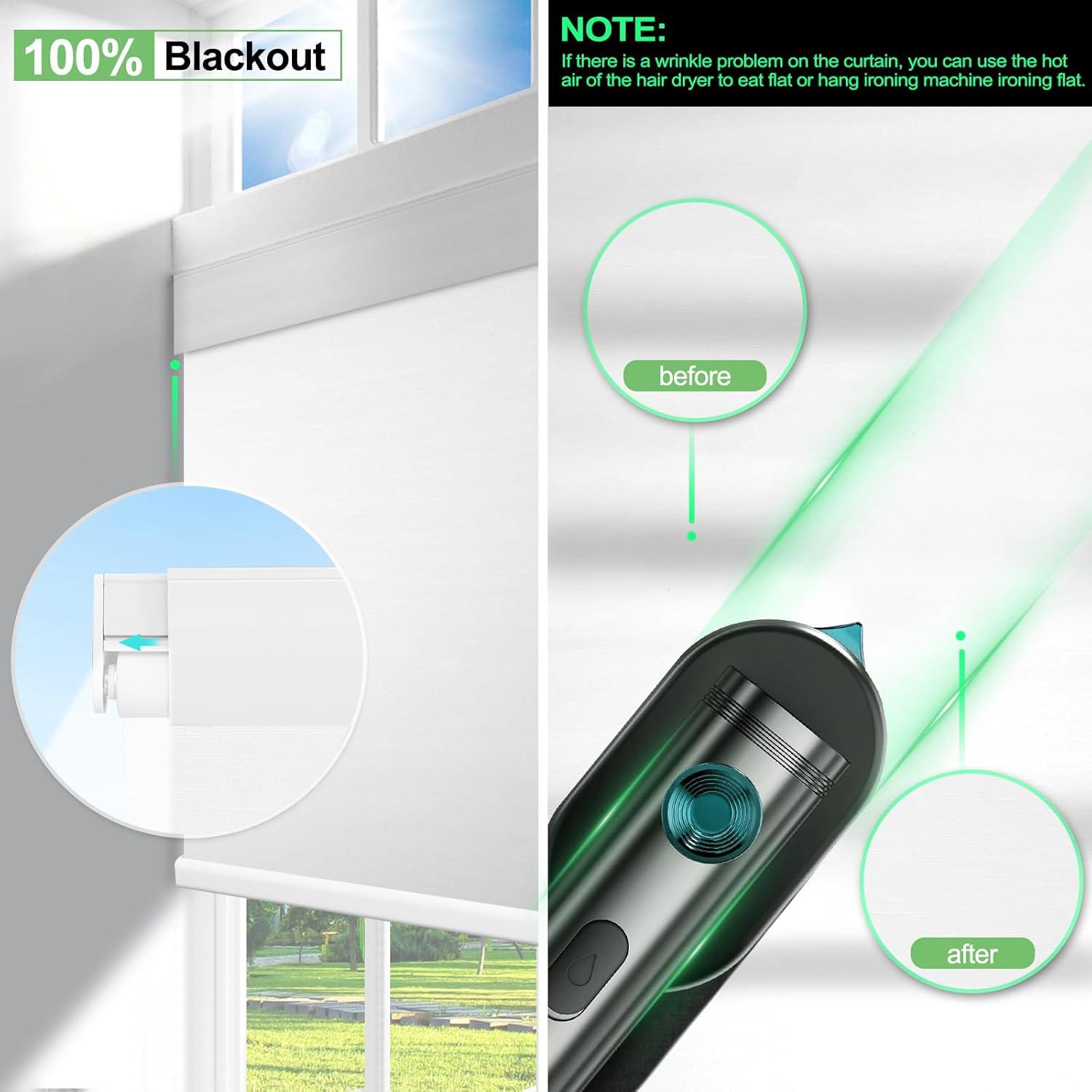 Persiana Motorizada MANSNIX 58x182 cm Blackout Blanca