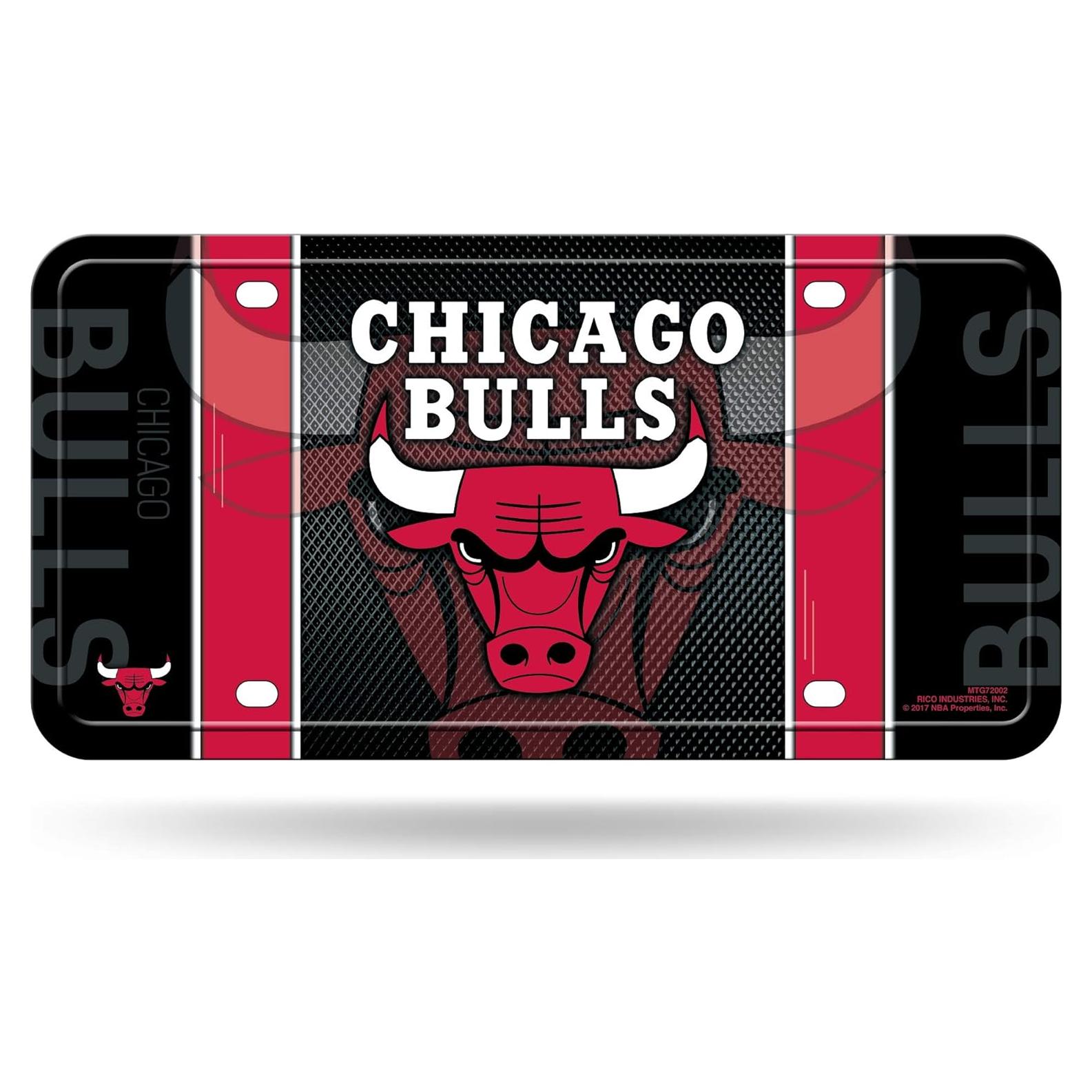 Placa de Licencia Metálica Rico Industries Chicago Bulls 15x30cm