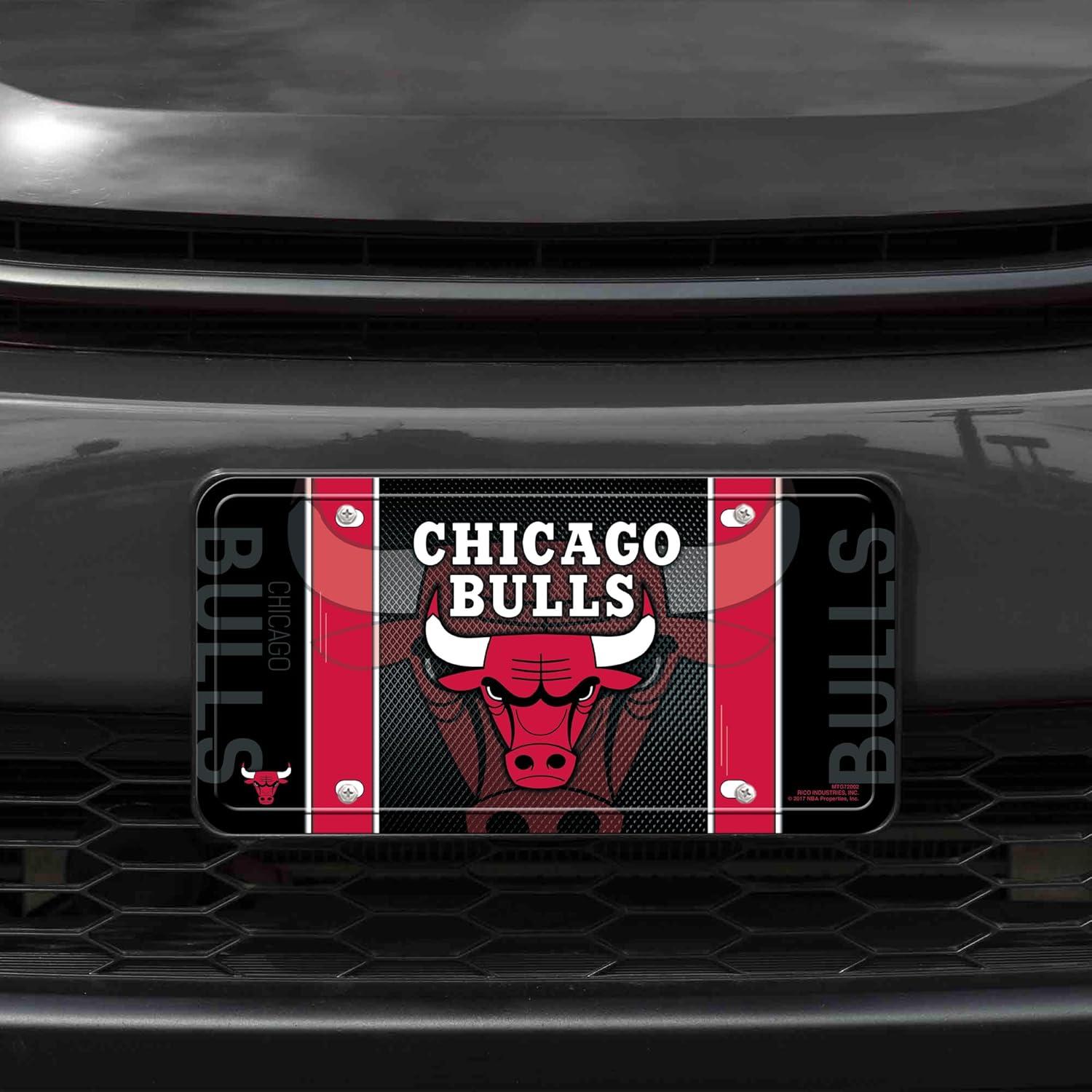 Placa de Licencia Metálica Rico Industries Chicago Bulls 15x30cm