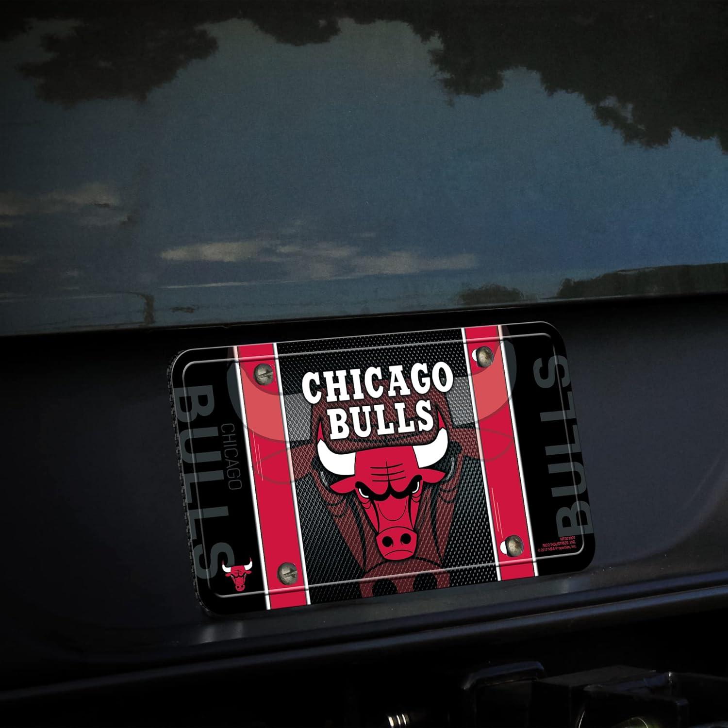 Placa de Licencia Metálica Rico Industries Chicago Bulls 15x30cm