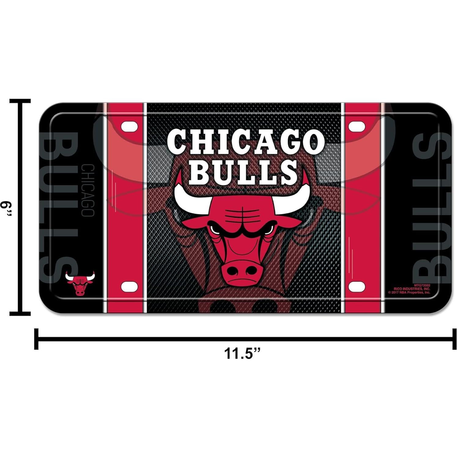 Placa de Licencia Metálica Rico Industries Chicago Bulls 15x30cm