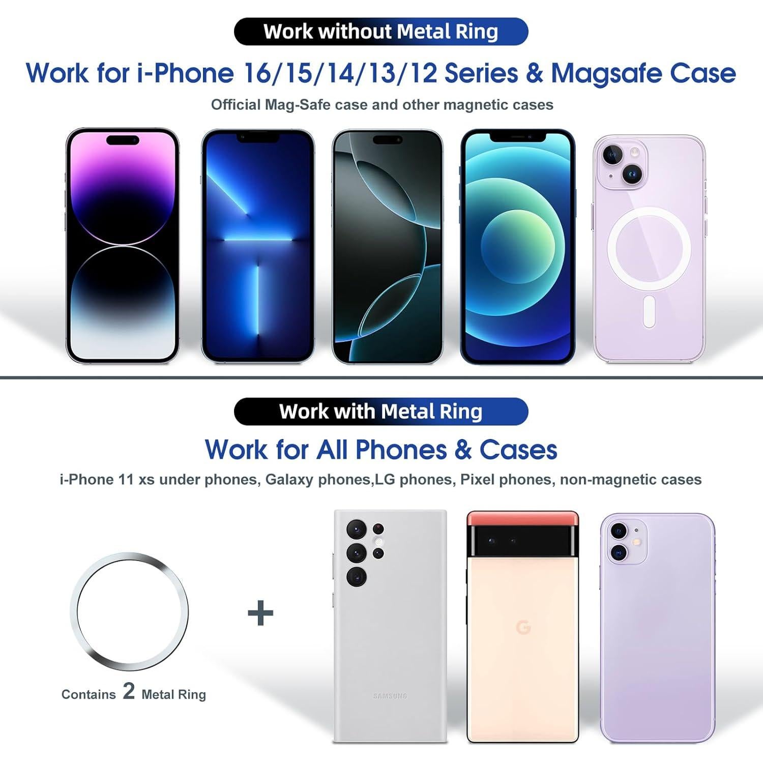 Soporte Magnético de Teléfono ANKND0 Plegable y Ajustable - Negro