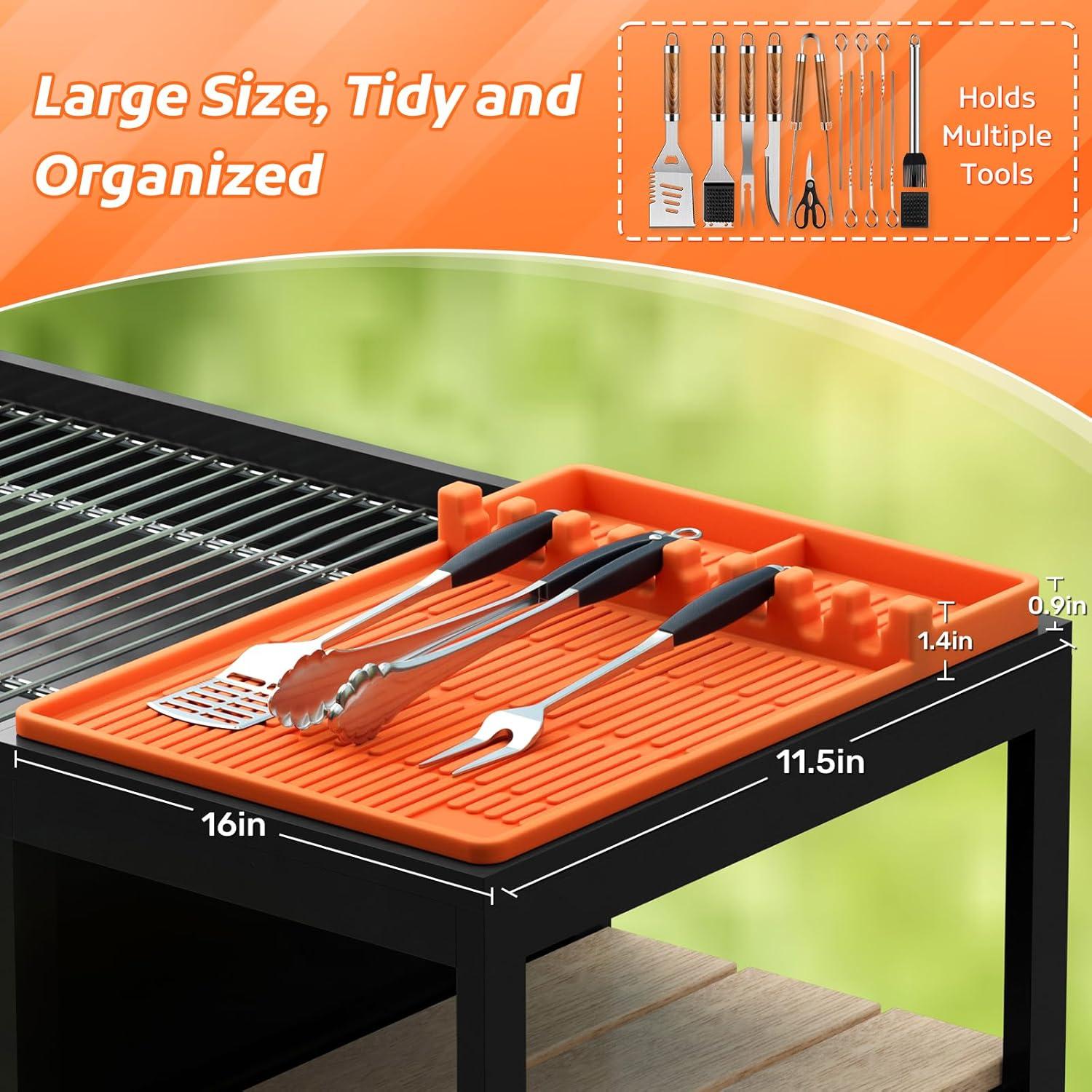 Alfombrilla de Silicona para Parrilla MealHelper Naranja 40.6x29.2cm