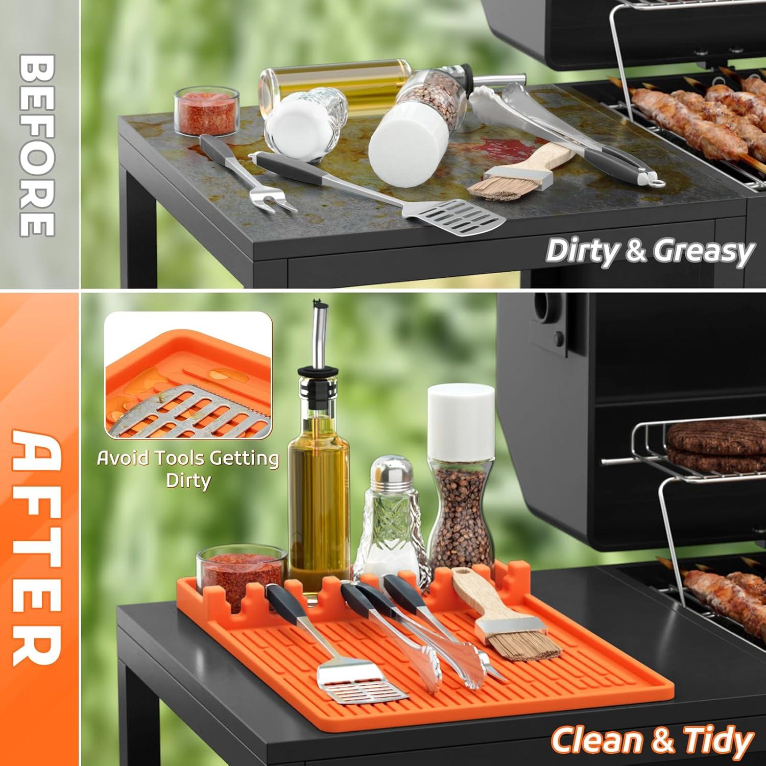 Alfombrilla de Silicona para Parrilla MealHelper Naranja 40.6x29.2cm