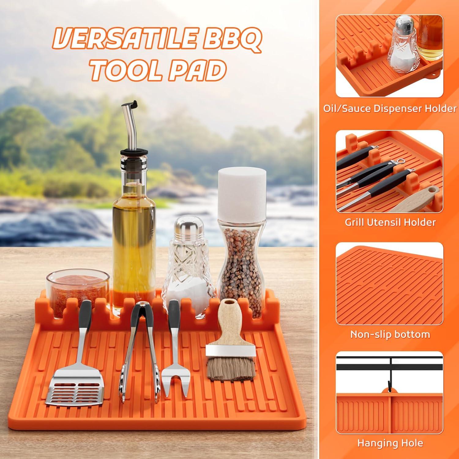 Alfombrilla de Silicona para Parrilla MealHelper Naranja 40.6x29.2cm