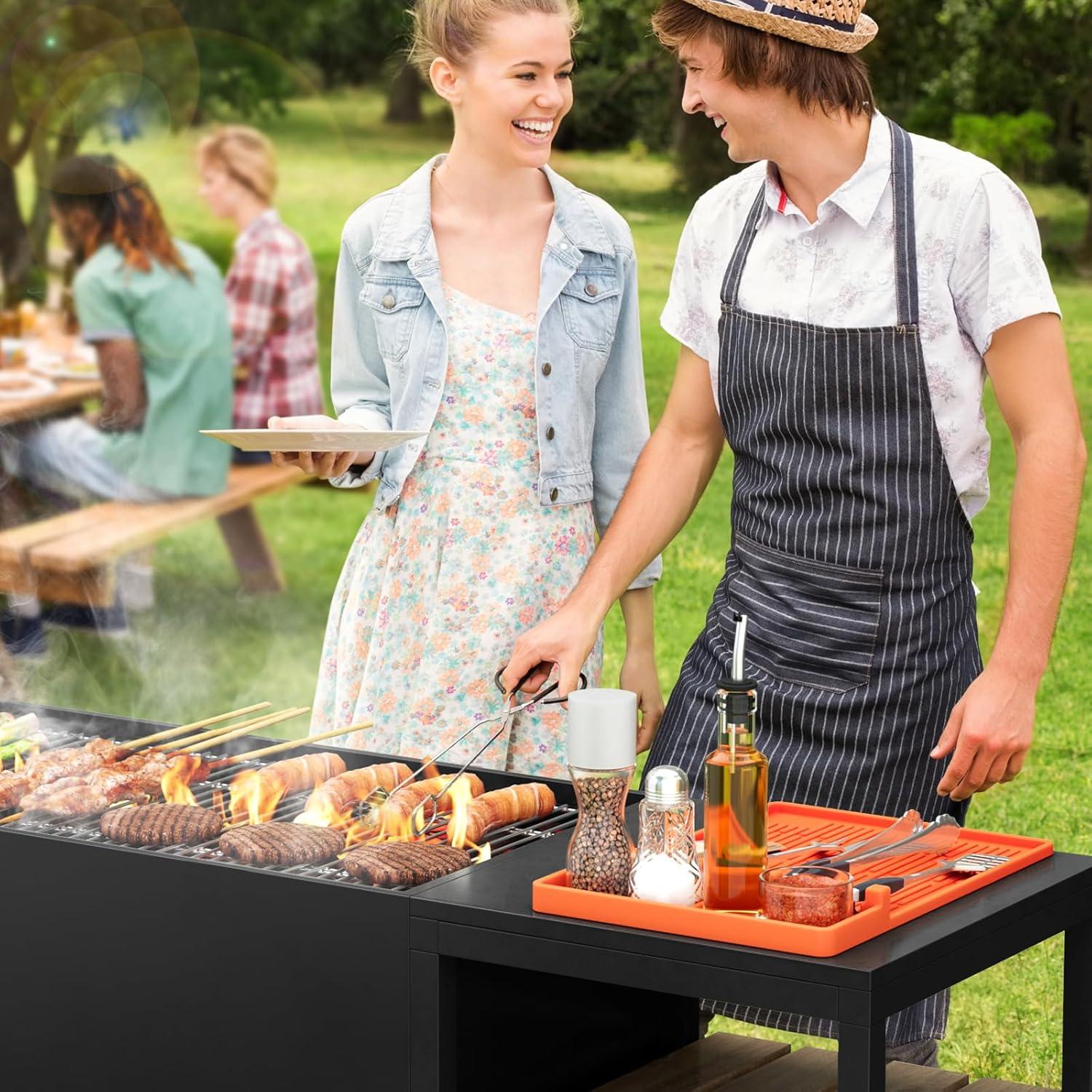 Alfombrilla de Silicona para Parrilla MealHelper Naranja 40.6x29.2cm