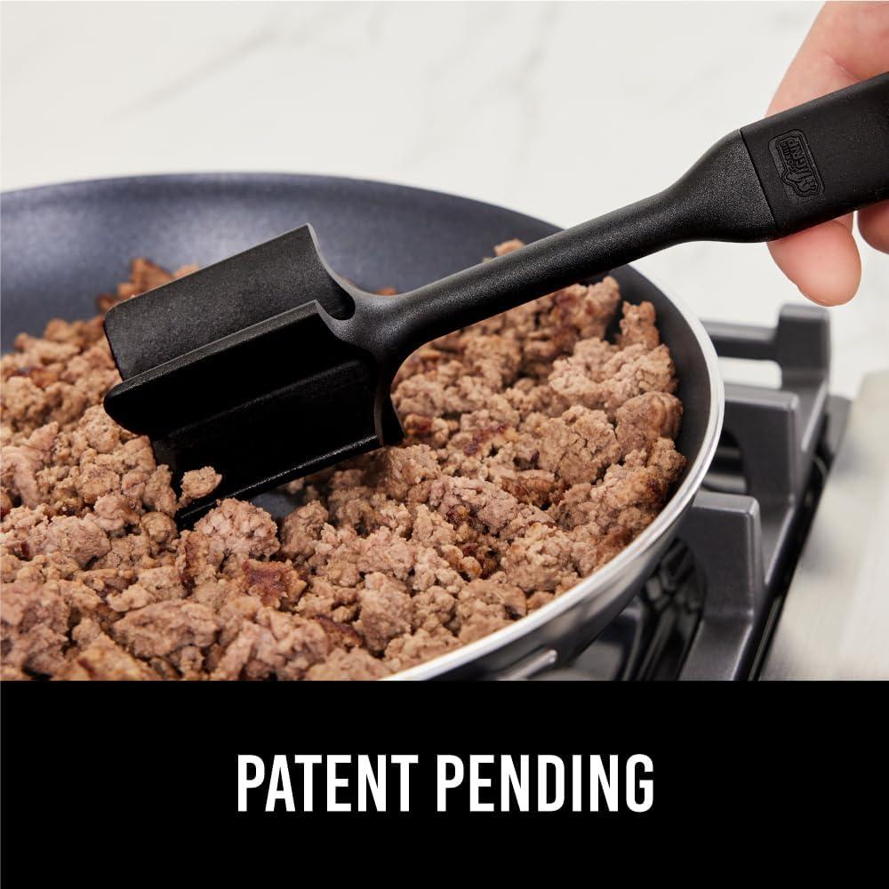 Picador de Carne Gorilla Grip Negro, Mango Ergonómico, Antiadherente