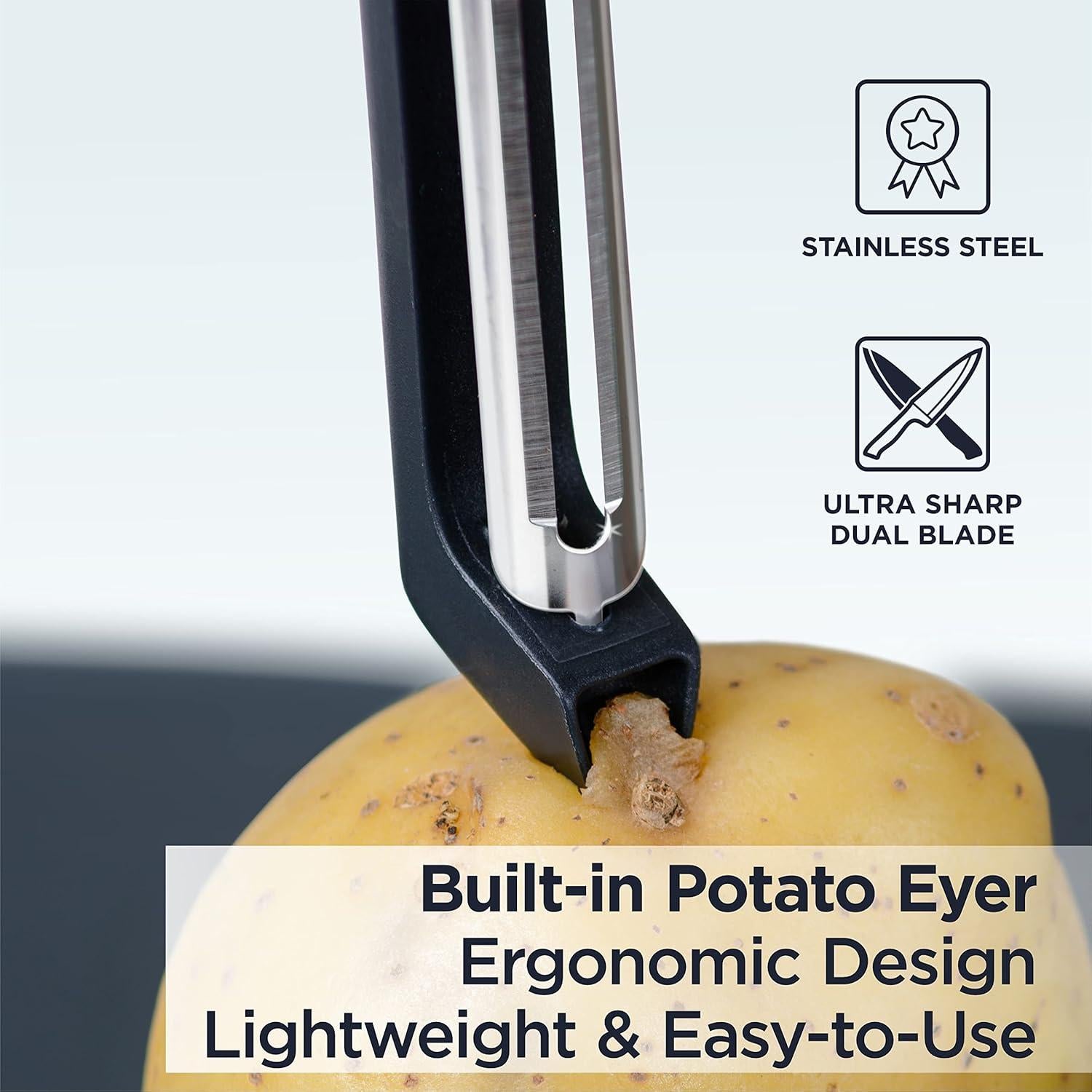 Pelador de Verduras Deiss PRO Acero Inoxidable Ergonomico 80g