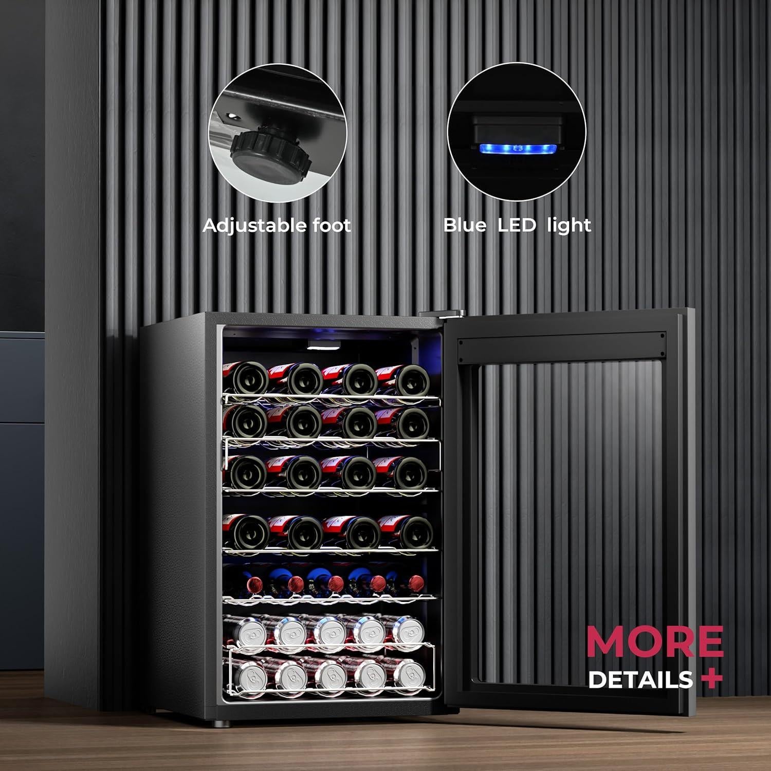 Refrigerador de Vino Icyglee WC-145 4.5 Pies Cúbicos Negro