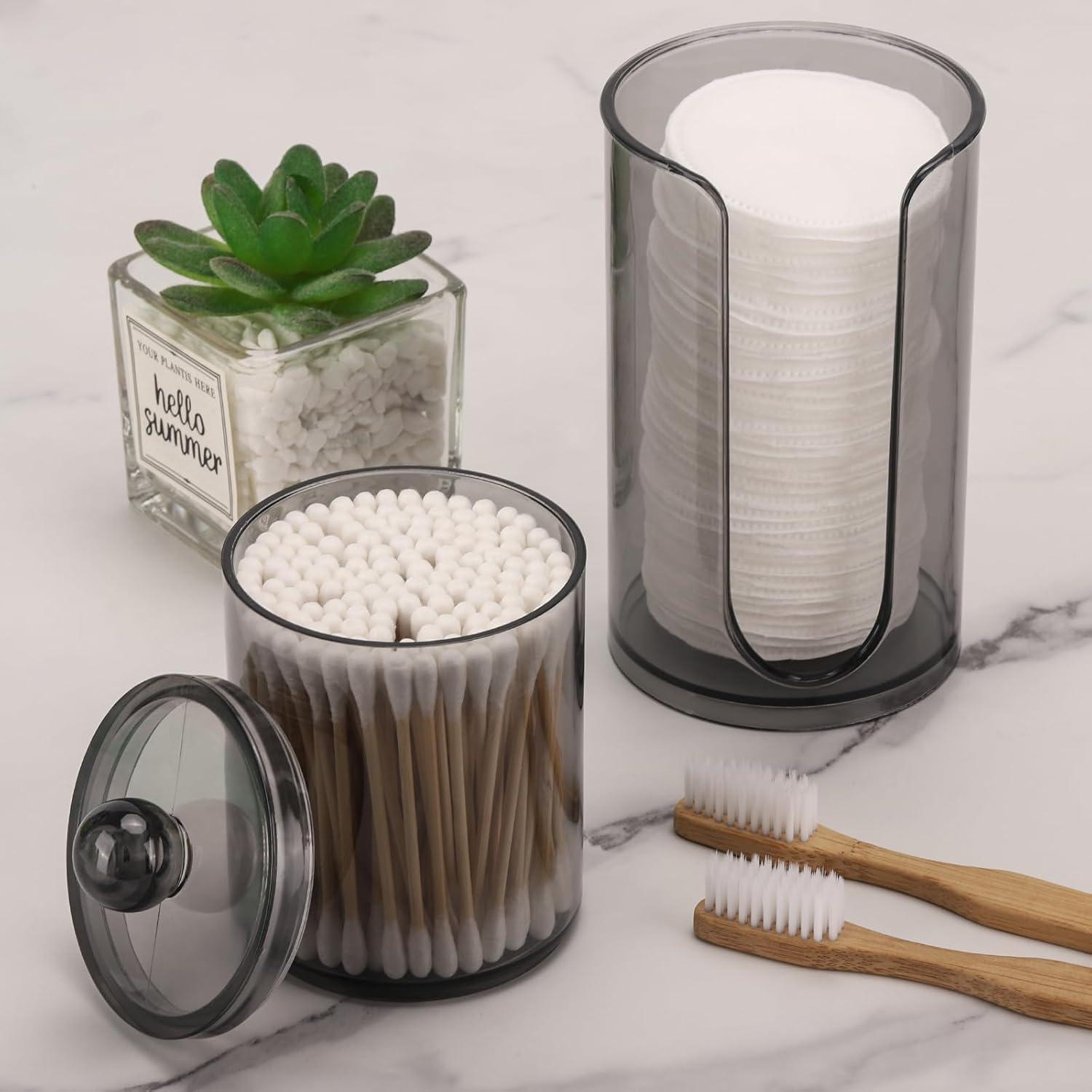 Dispensador de vasos de baño LoveBB negro con soporte para hisopos