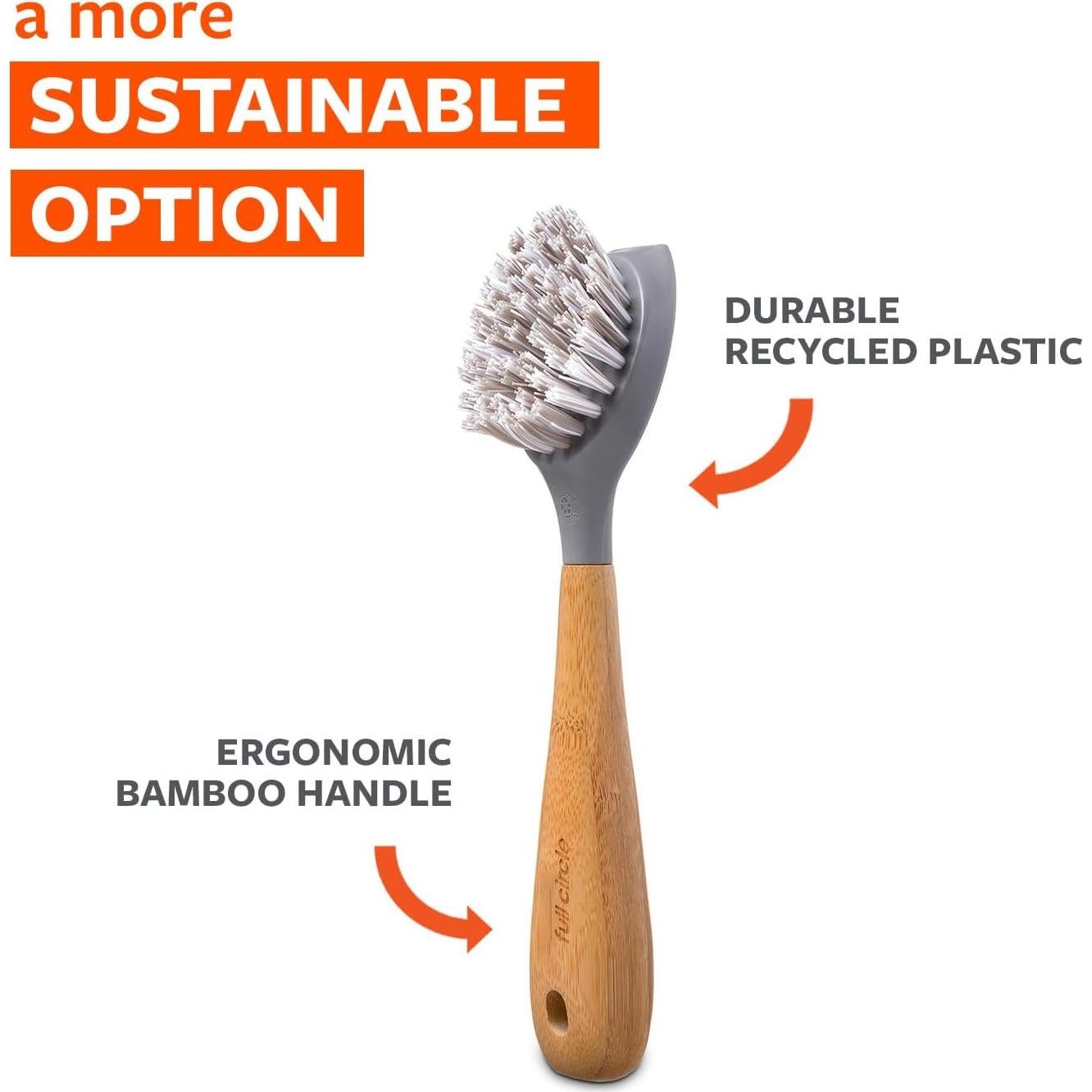 Cepillo de Hierro Fundido Full Circle Tenacious C con Mango de Bambú