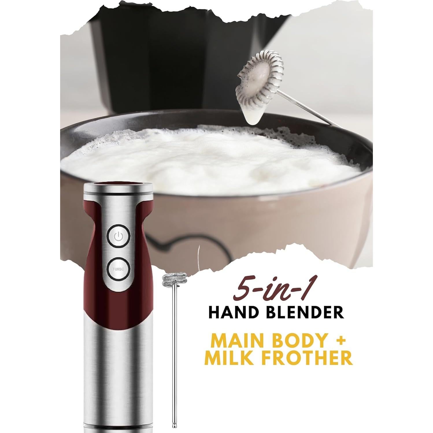 Batidora de Inmersión MEGAWISE 5 en 1 400W Acero Inoxidable