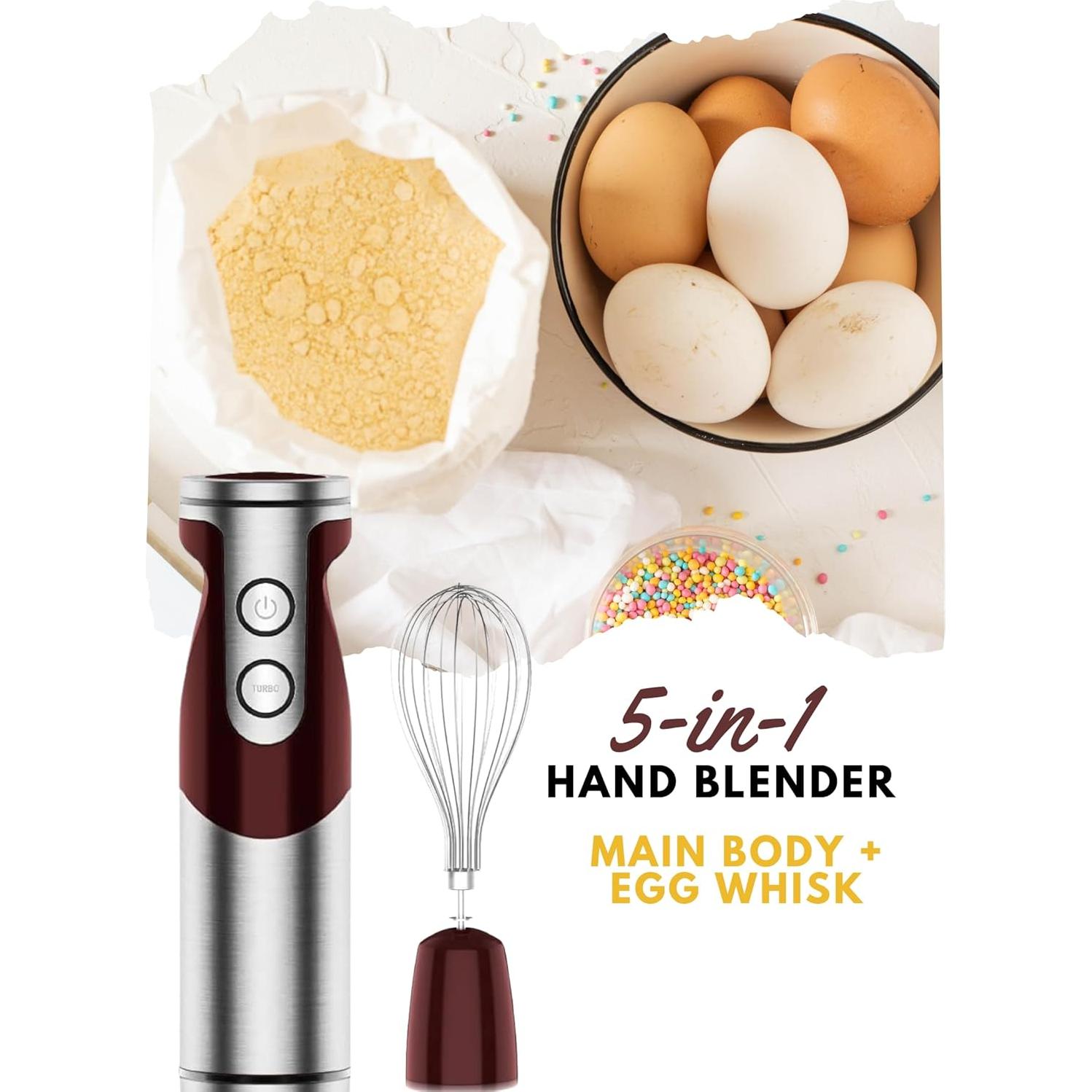 Batidora de Inmersión MEGAWISE 5 en 1 400W Acero Inoxidable