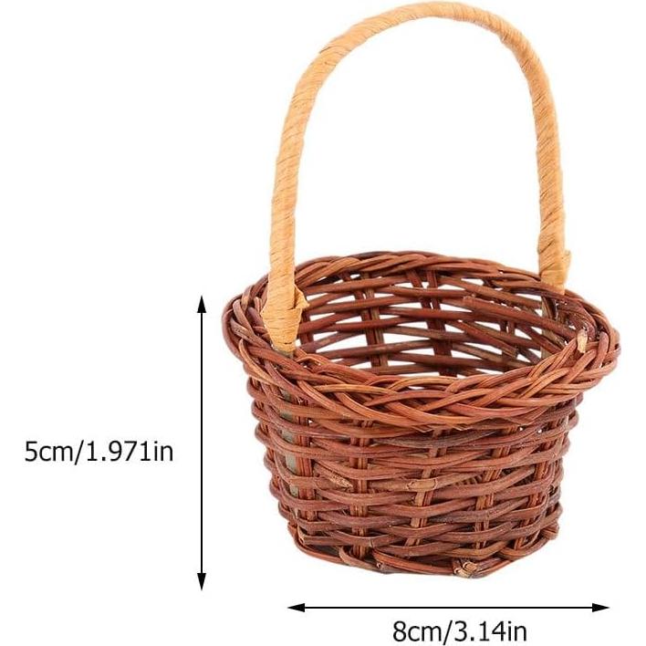 Cestas Miniatura TOYANDONA 2pcs Ratan 8x5cm Estilo Rústico