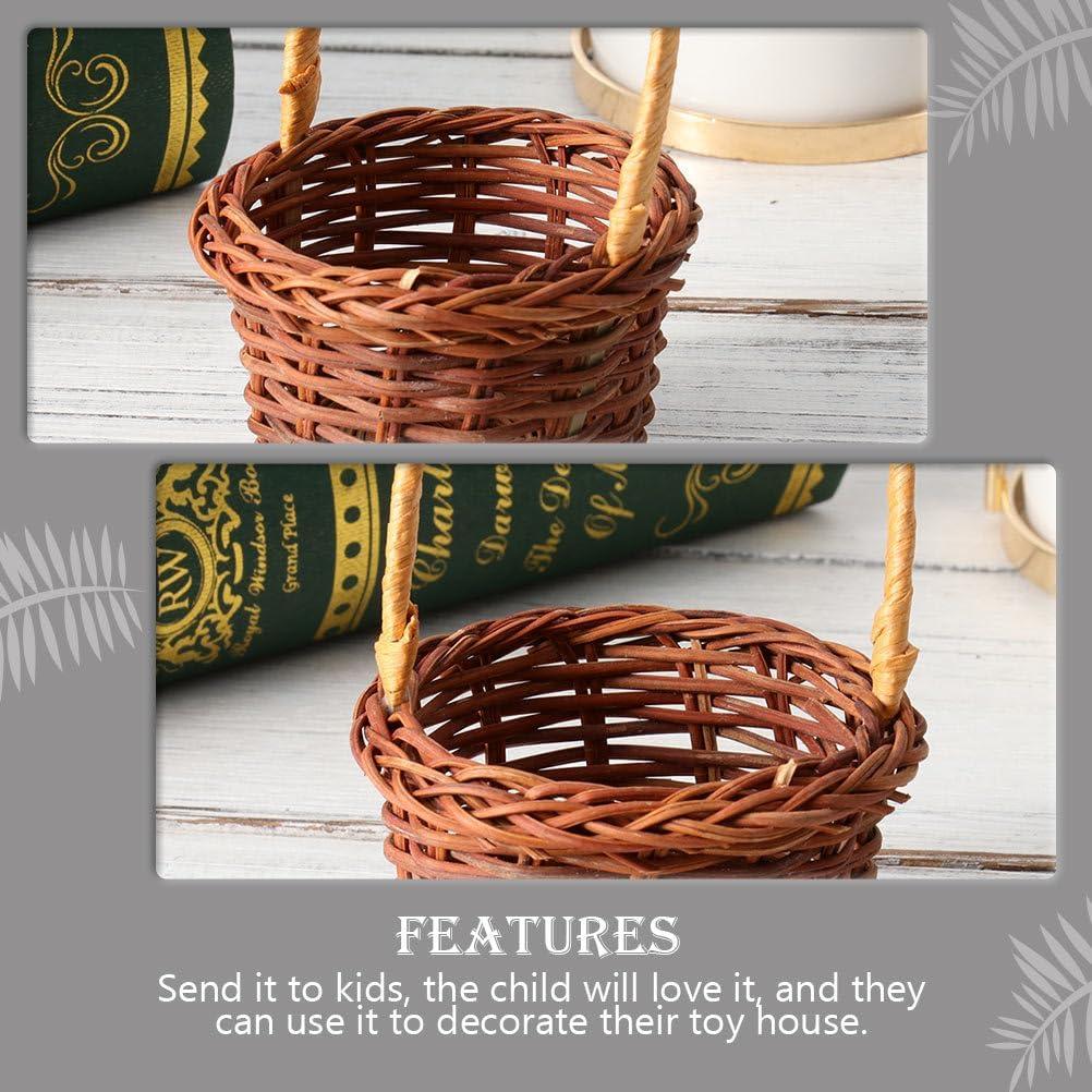Cestas Miniatura TOYANDONA 2pcs Ratan 8x5cm Estilo Rústico