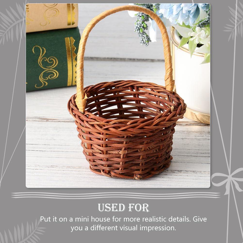 Cestas Miniatura TOYANDONA 2pcs Ratan 8x5cm Estilo Rústico