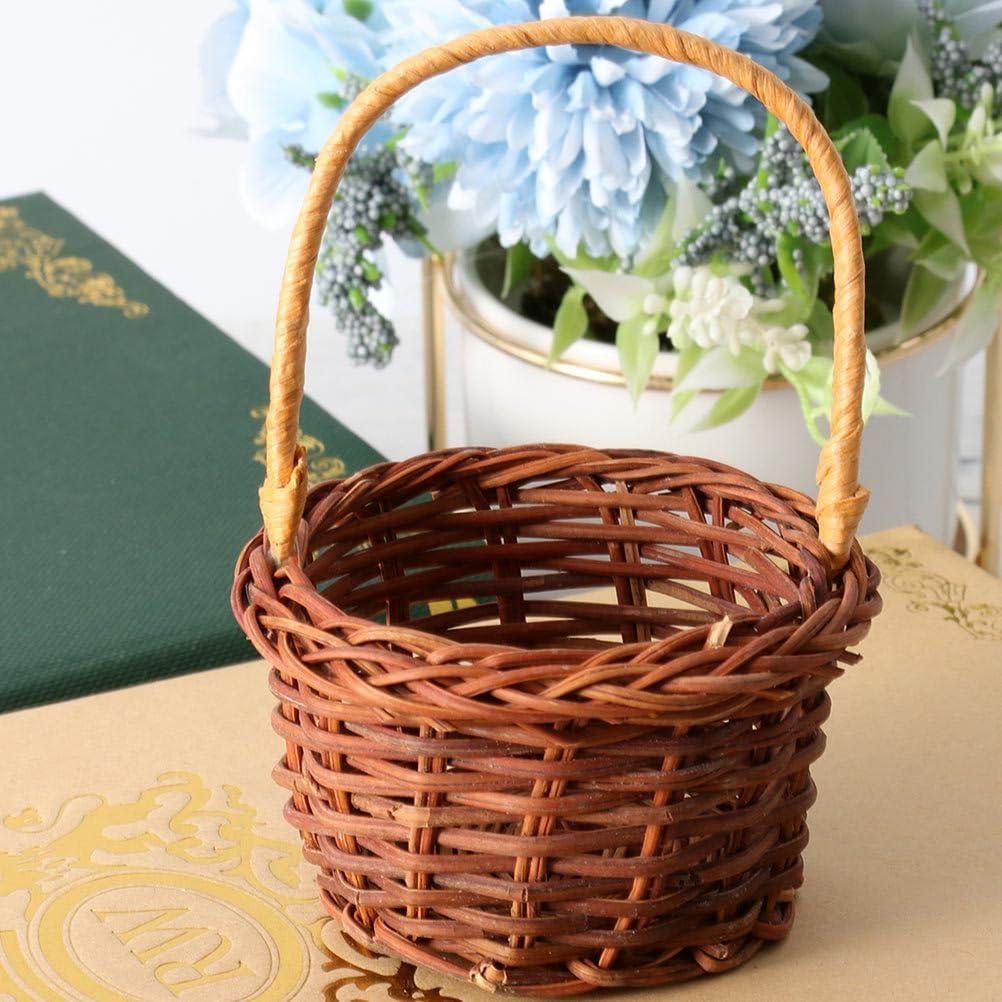 Cestas Miniatura TOYANDONA 2pcs Ratan 8x5cm Estilo Rústico