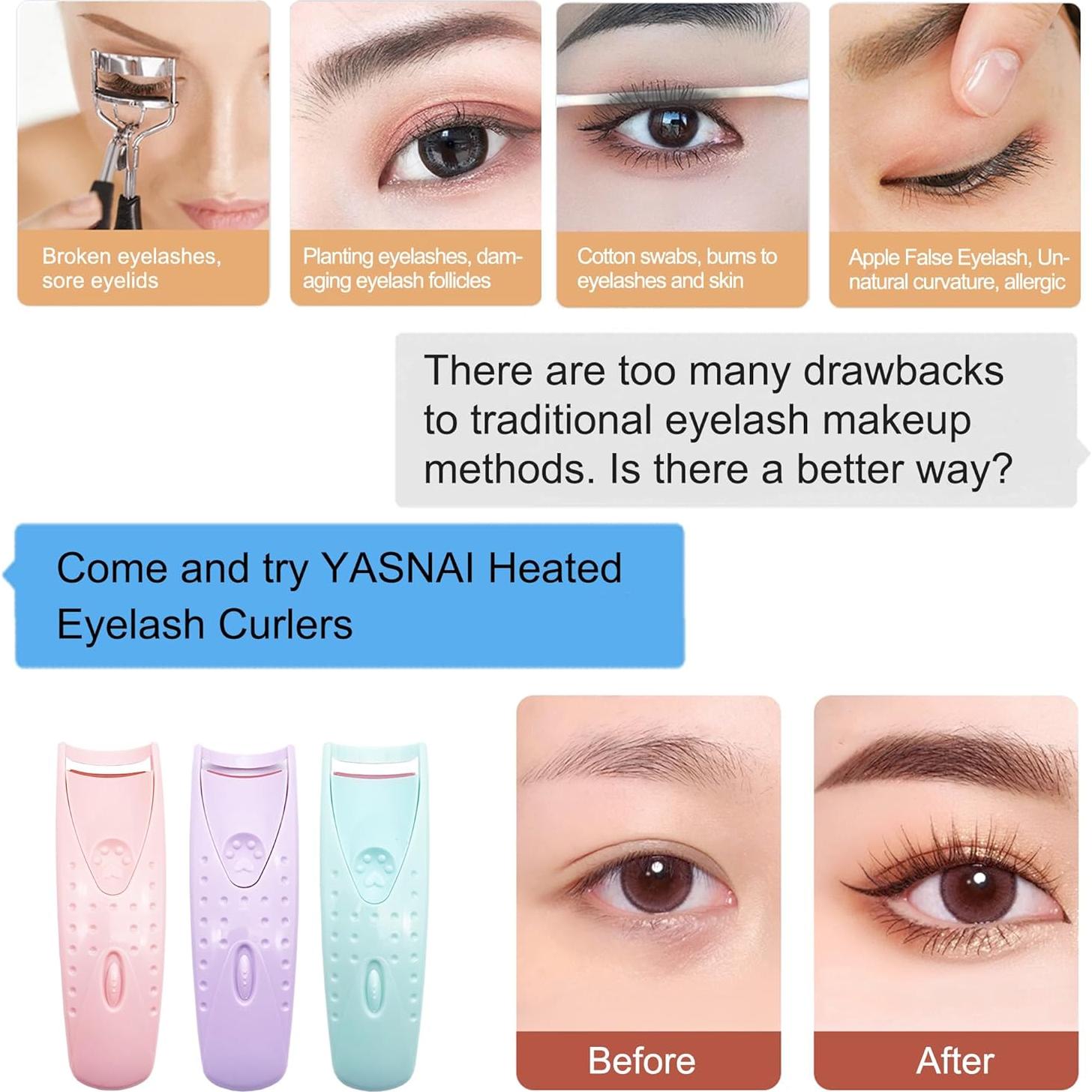 Rizador de Pestañas Eléctrico YASNAI YZDJ-Q Calor 50°C