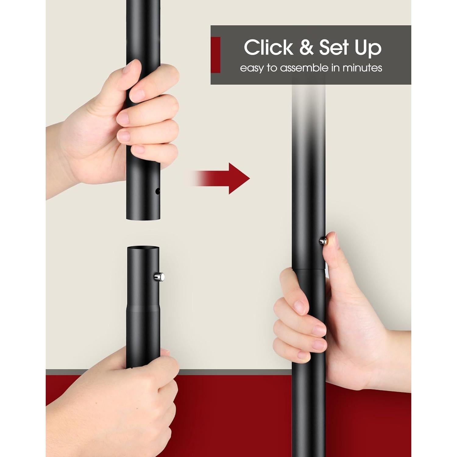 Perchero de Ropa Sakugi con Estante y Ruedas, Negro 71.1x35.6x149.9 cm